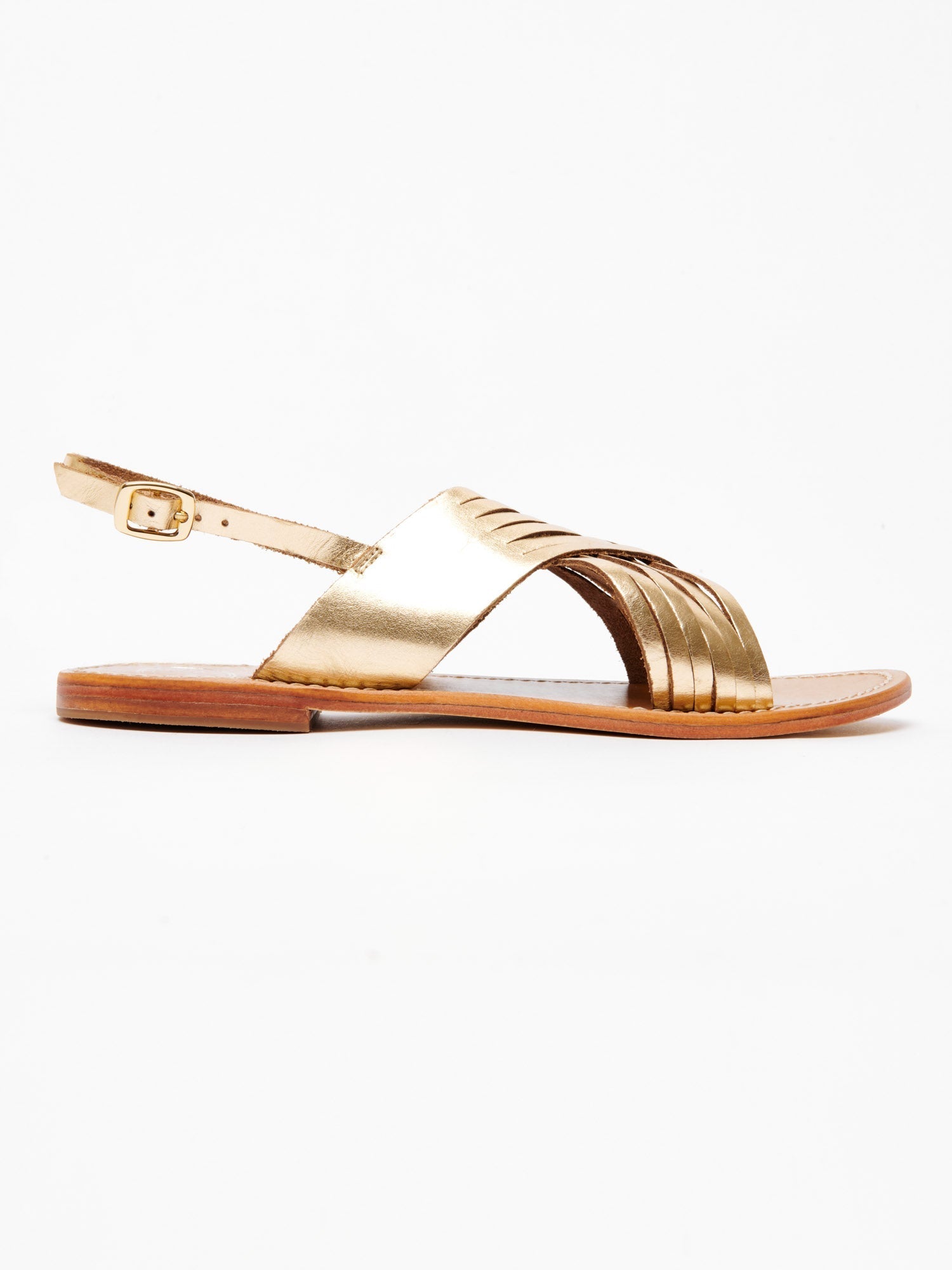 WINTERA sandales en cuir or foncé