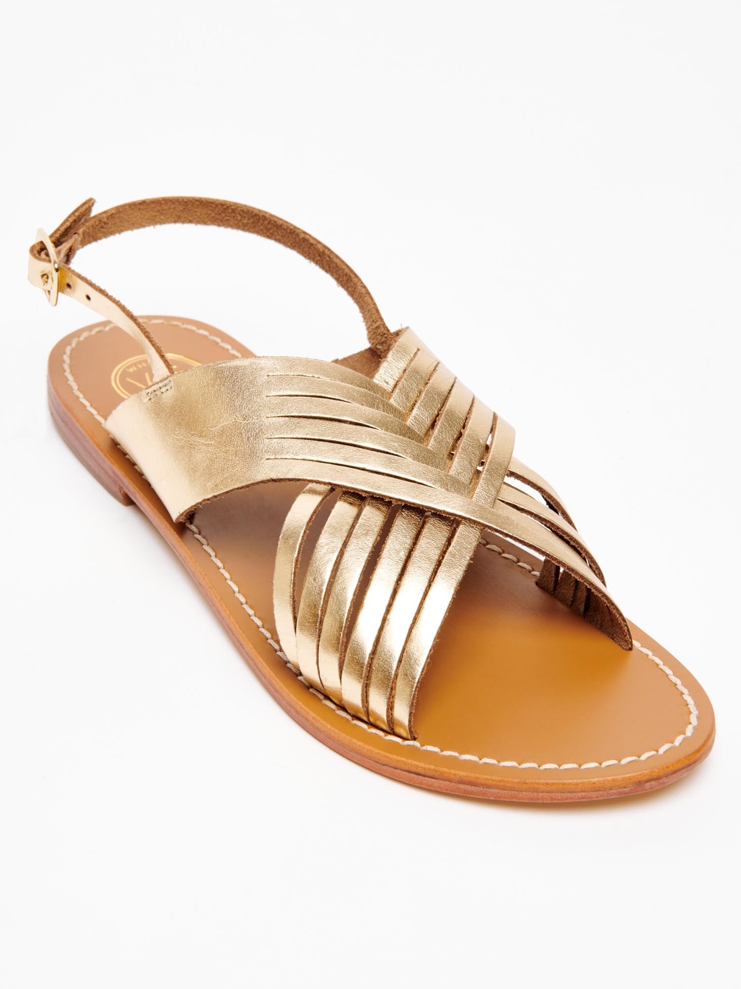 WINTERA sandales en cuir or foncé