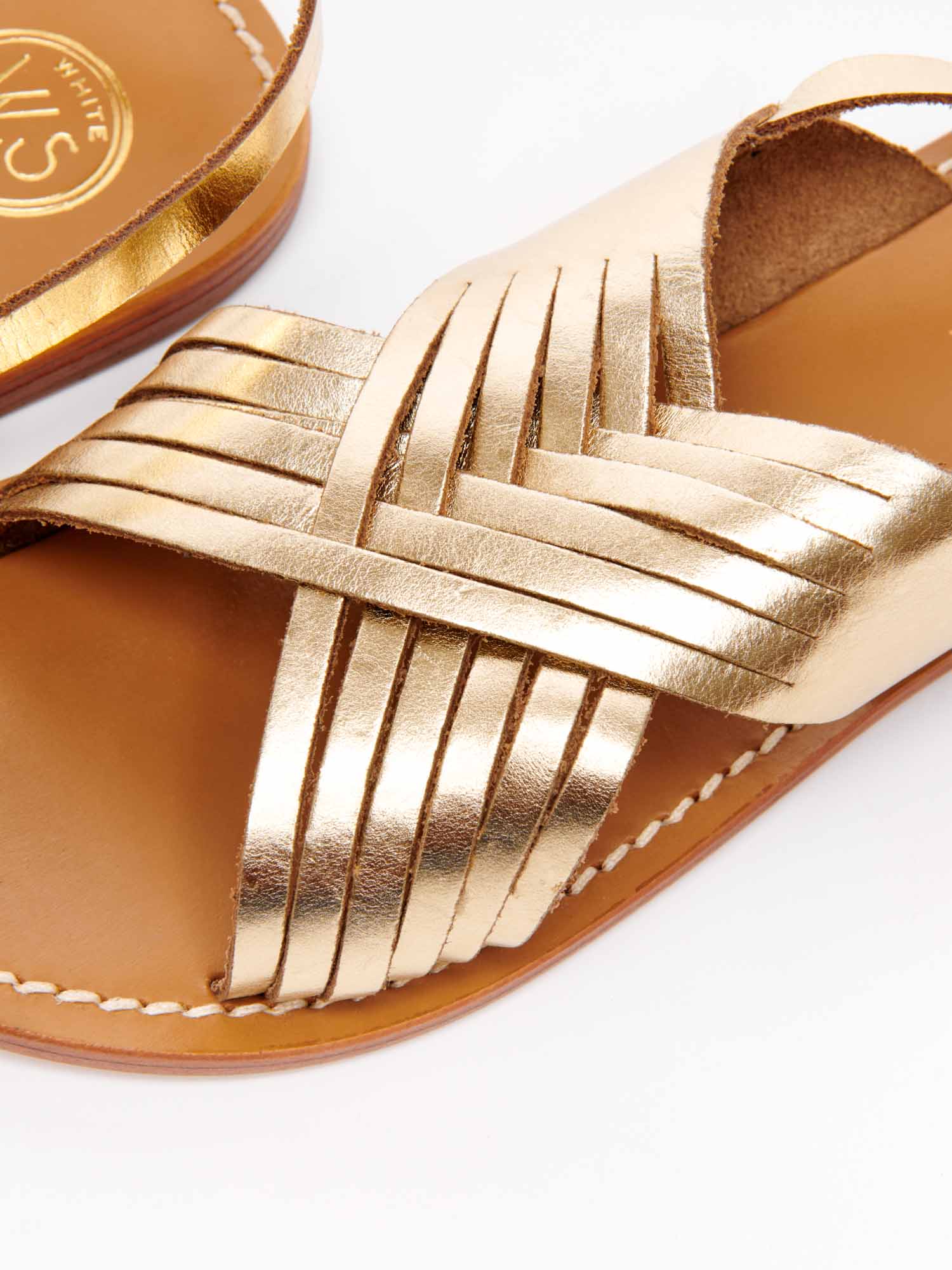 WINTERA sandales en cuir or foncé
