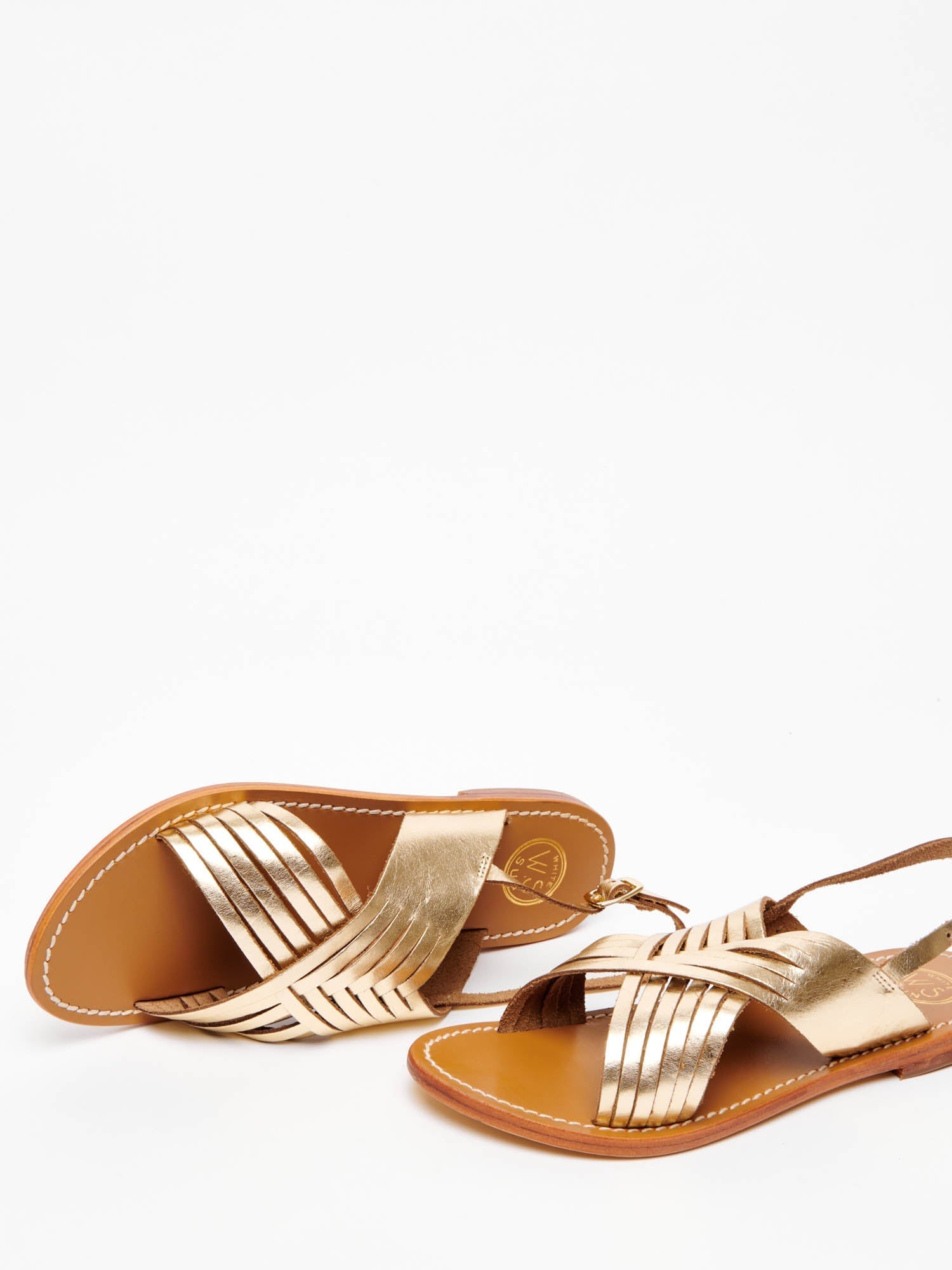 WINTERA sandales en cuir or foncé