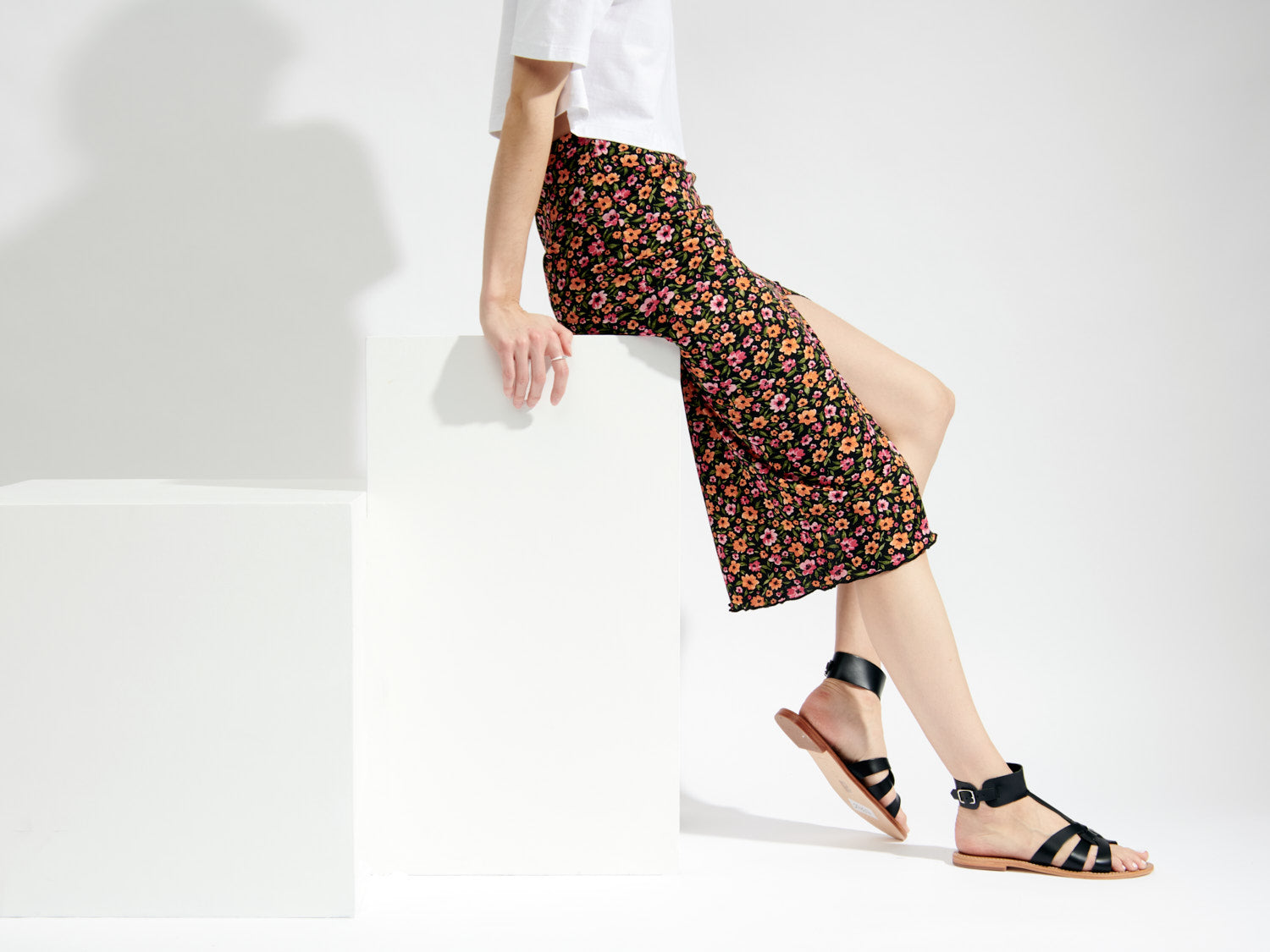 CESARINE sandales en cuir noir