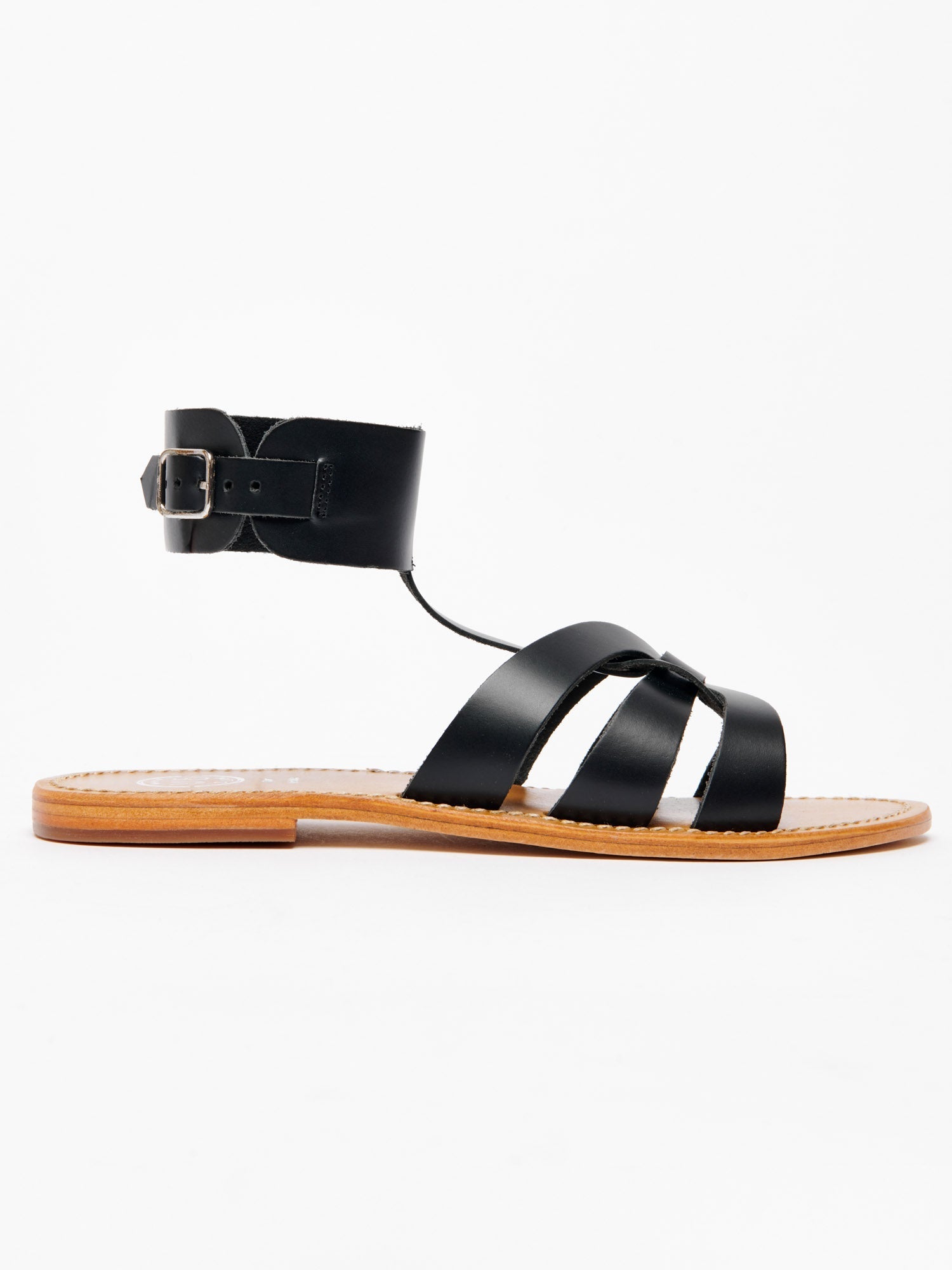CESARINE sandales en cuir noir