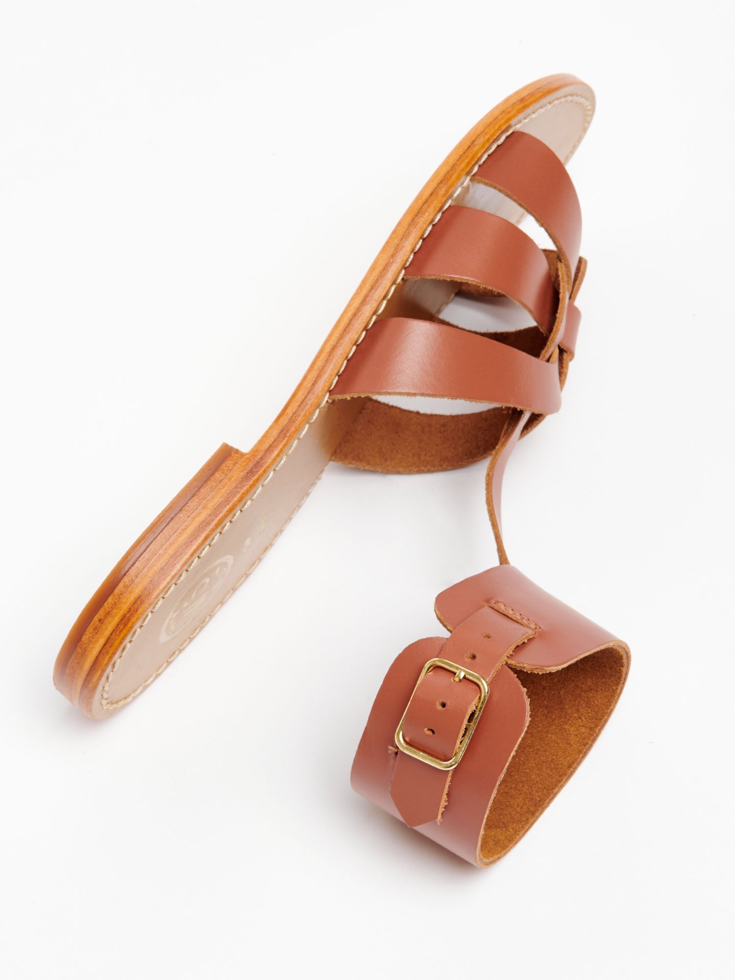 CESARINE sandales en cuir camel