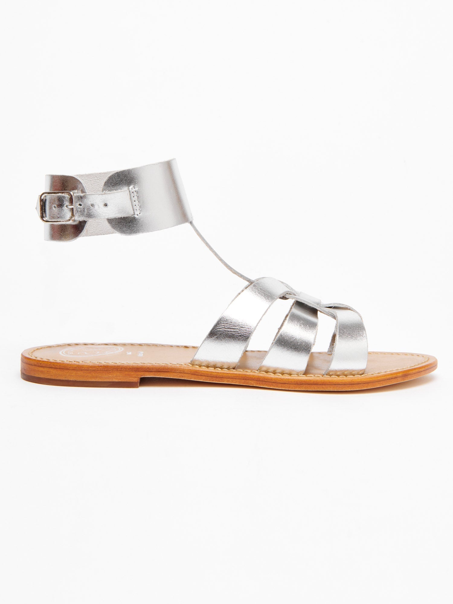 CESARINE sandales en cuir argent