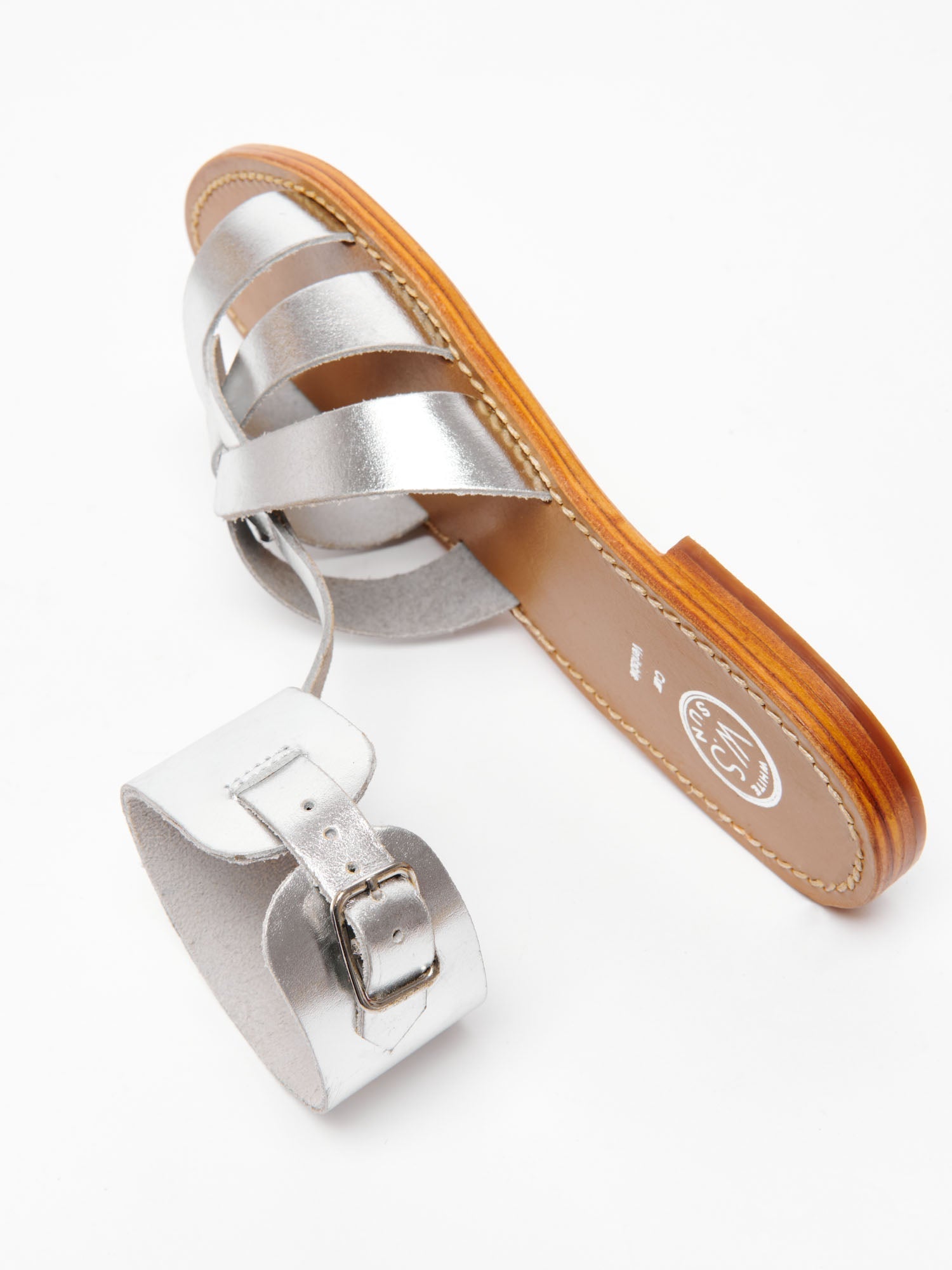 CESARINE sandales en cuir argent