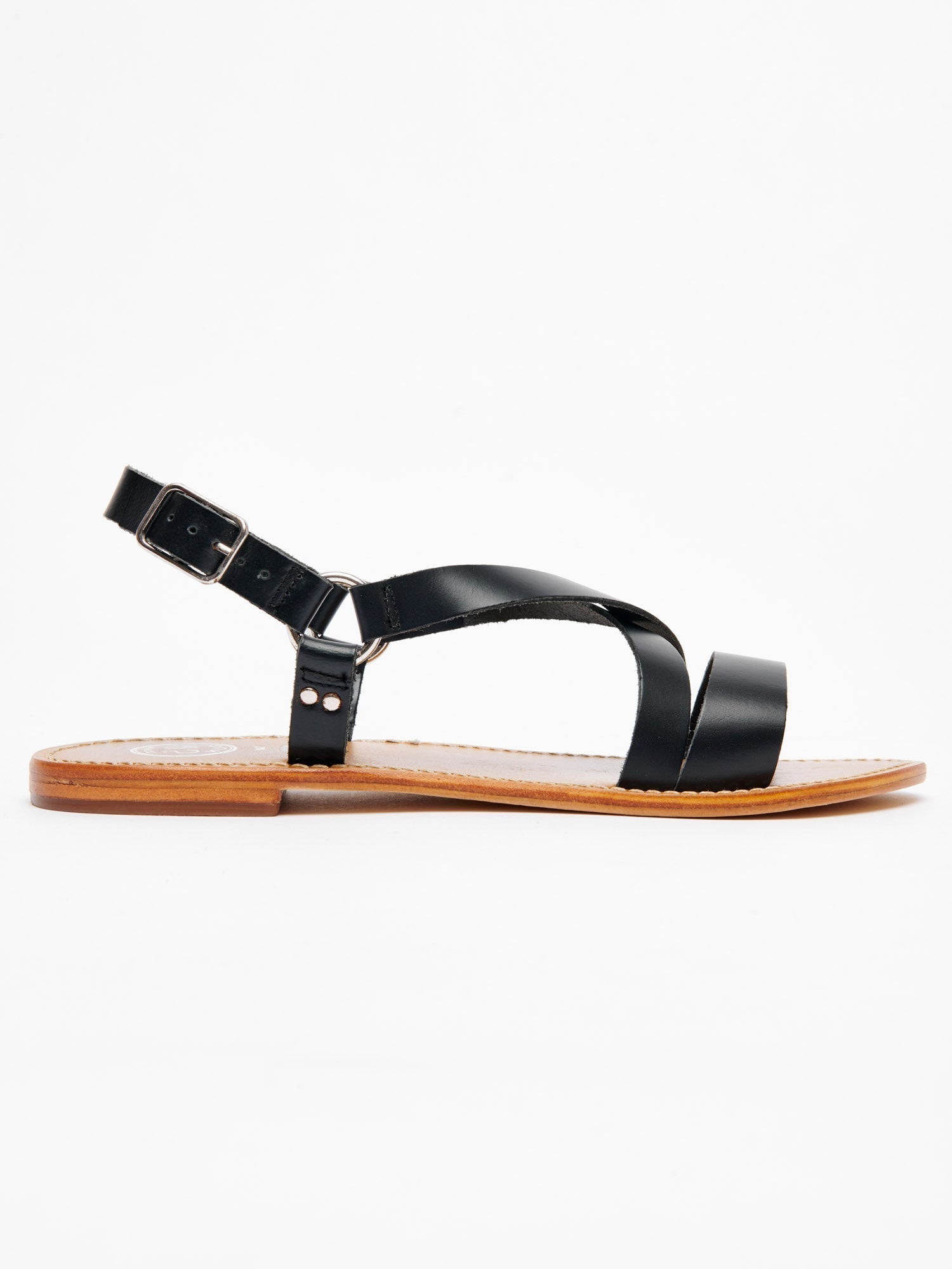 SATHYNE sandales en cuir noir