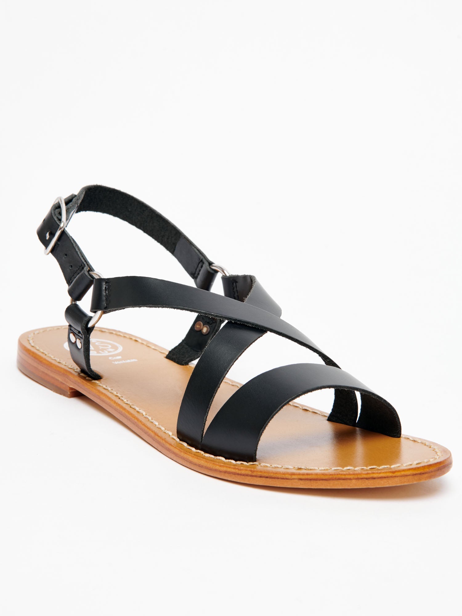 SATHYNE sandales en cuir noir