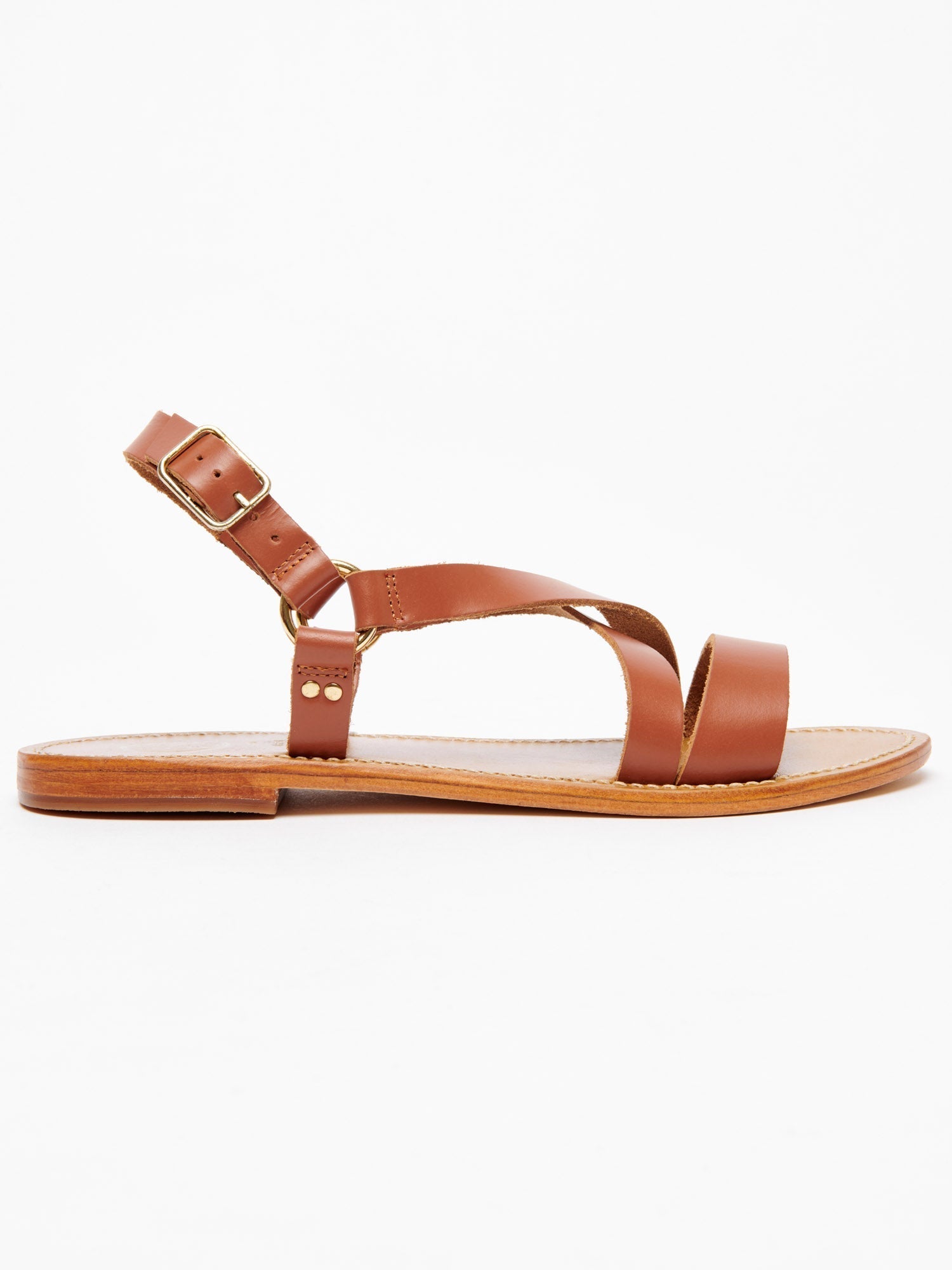 SATHYNE sandales en cuir camel