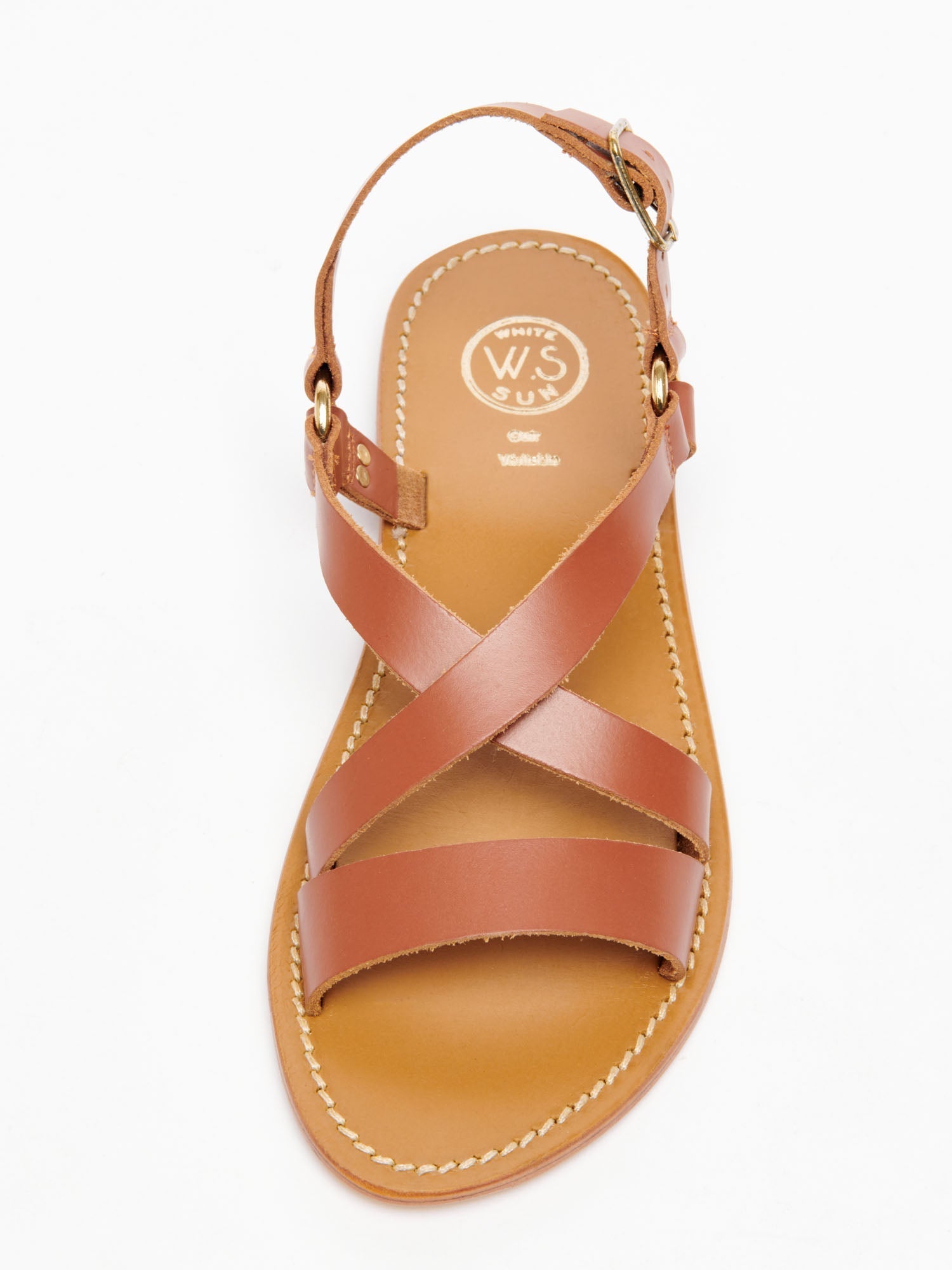 SATHYNE sandales en cuir camel
