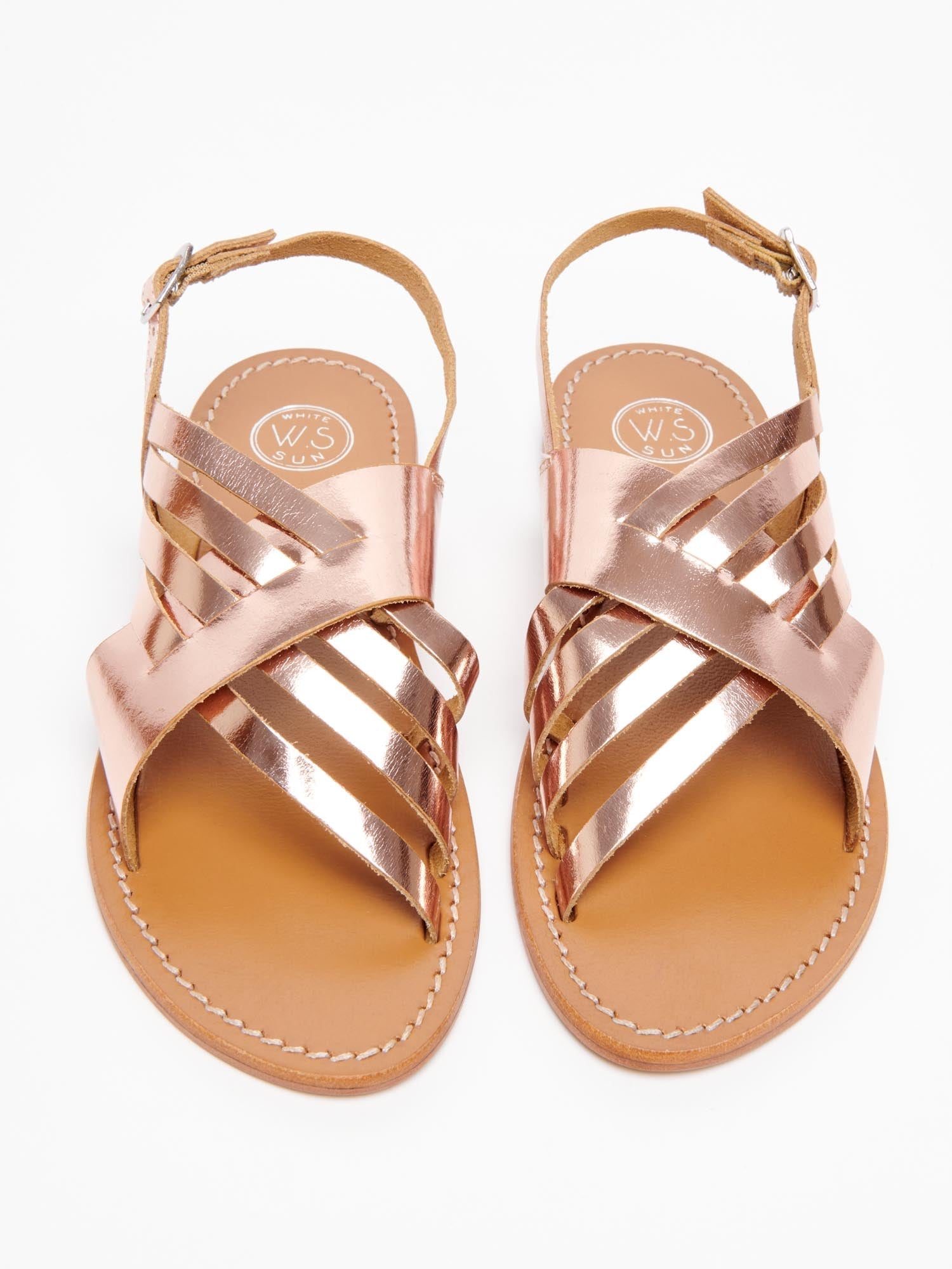 ALESSIO sandales en cuir or rose