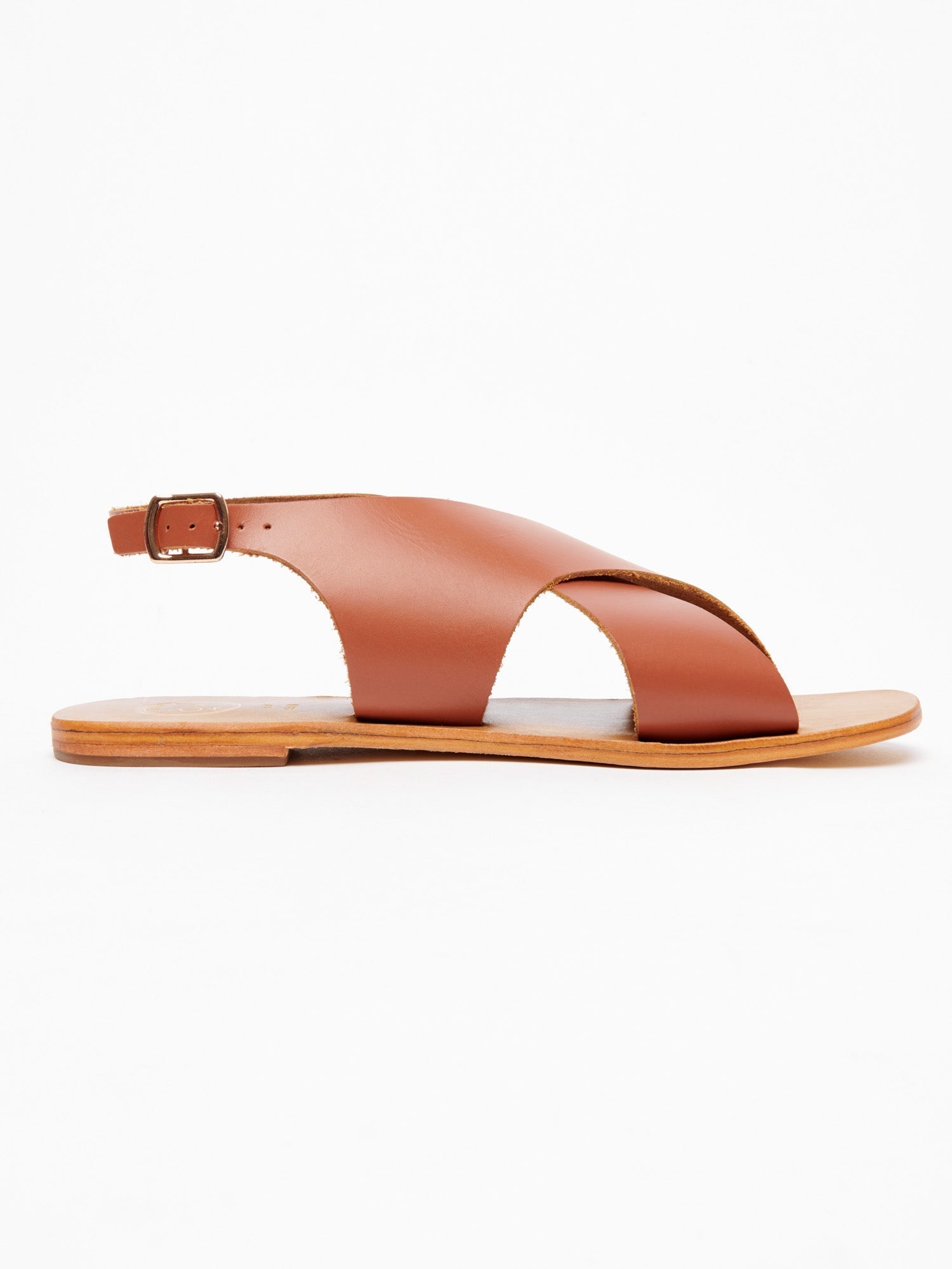 MAWALTER sandales en cuir camel