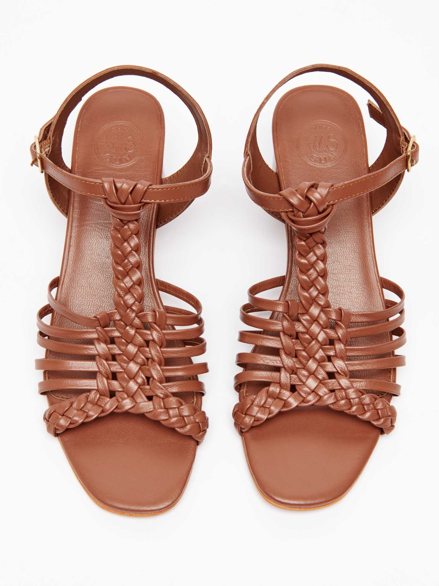 KATELL sandales en cuir camel