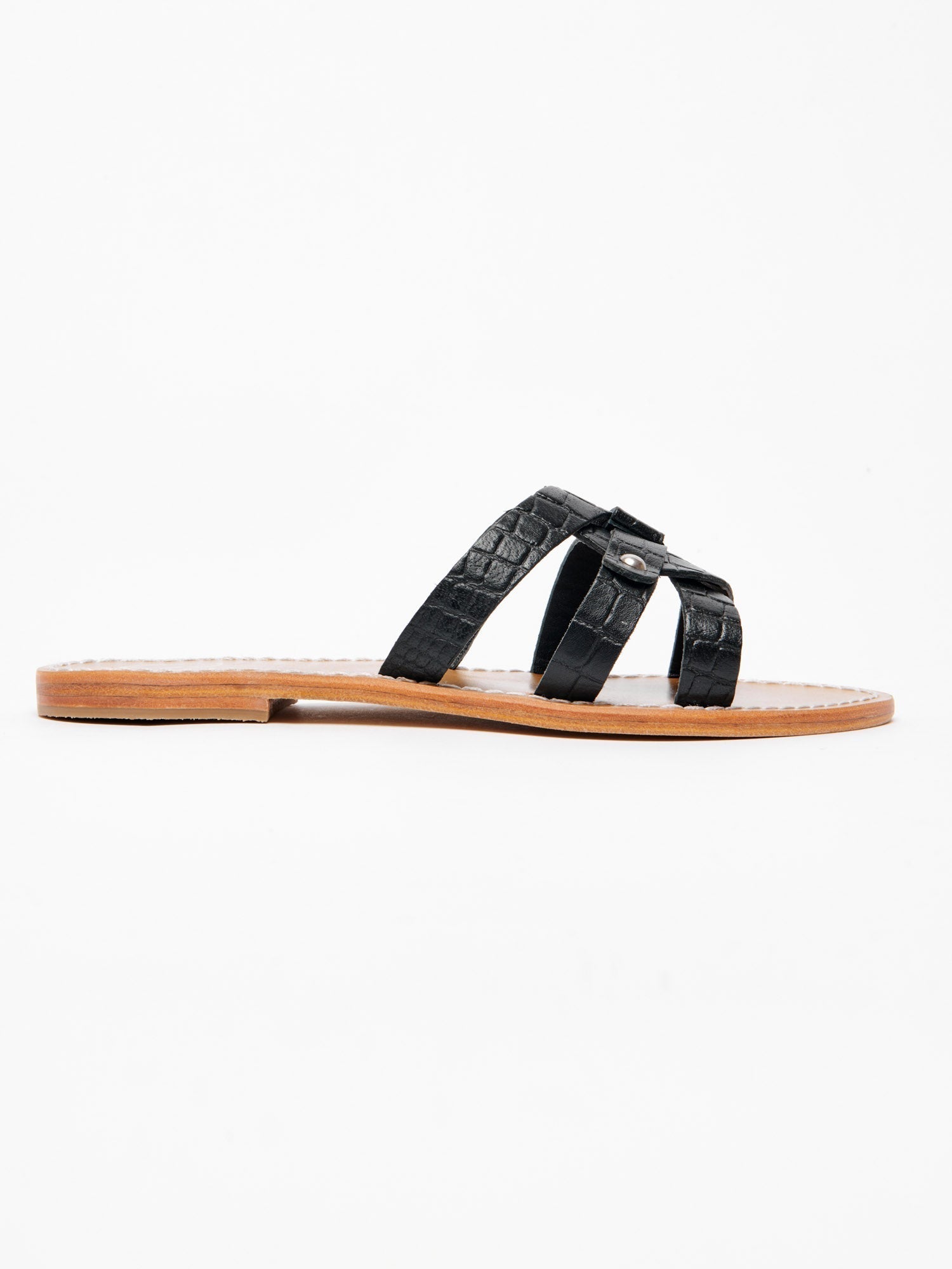 MARIANI sandales en cuir noir