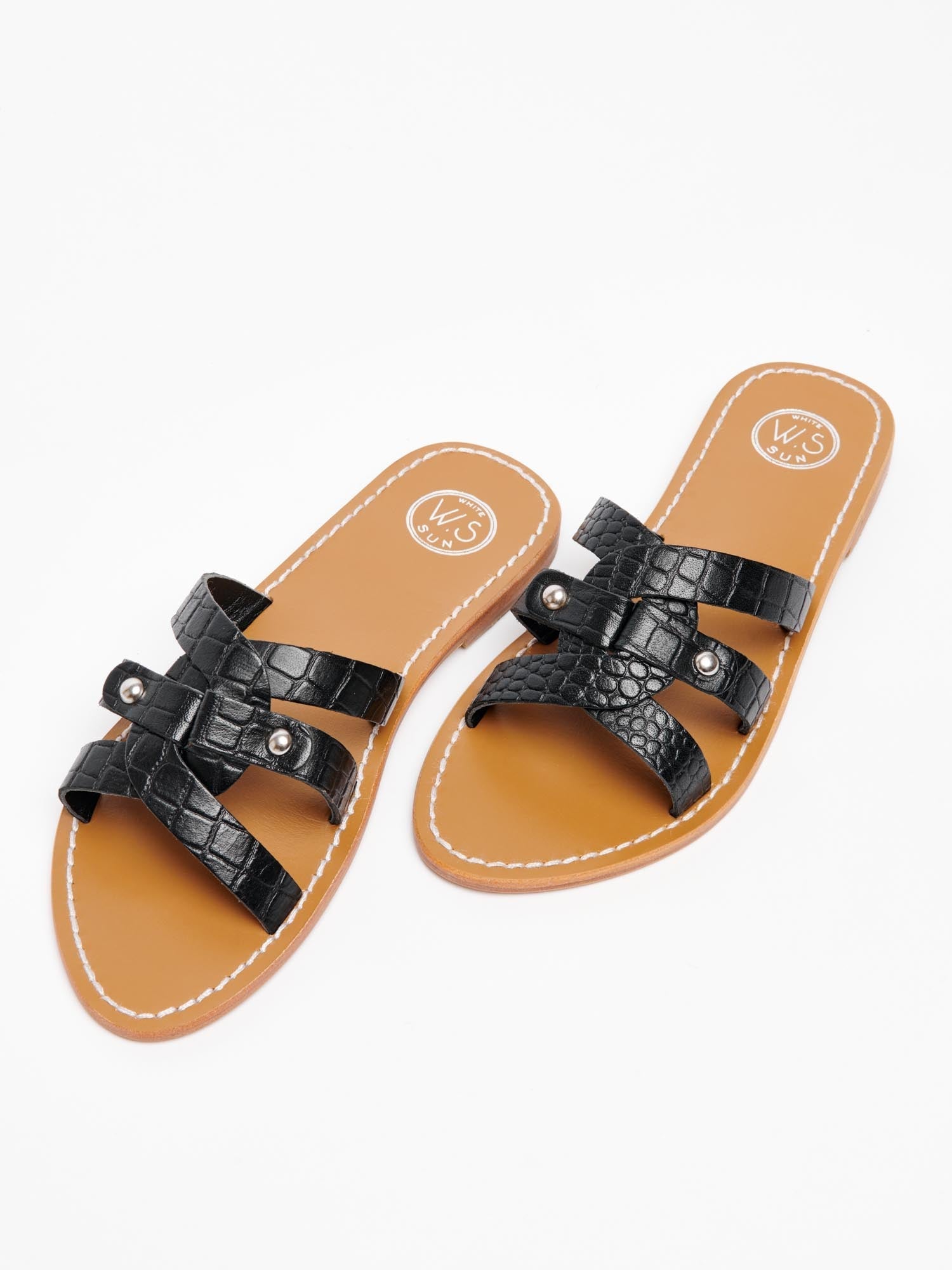 MARIANI sandales en cuir noir