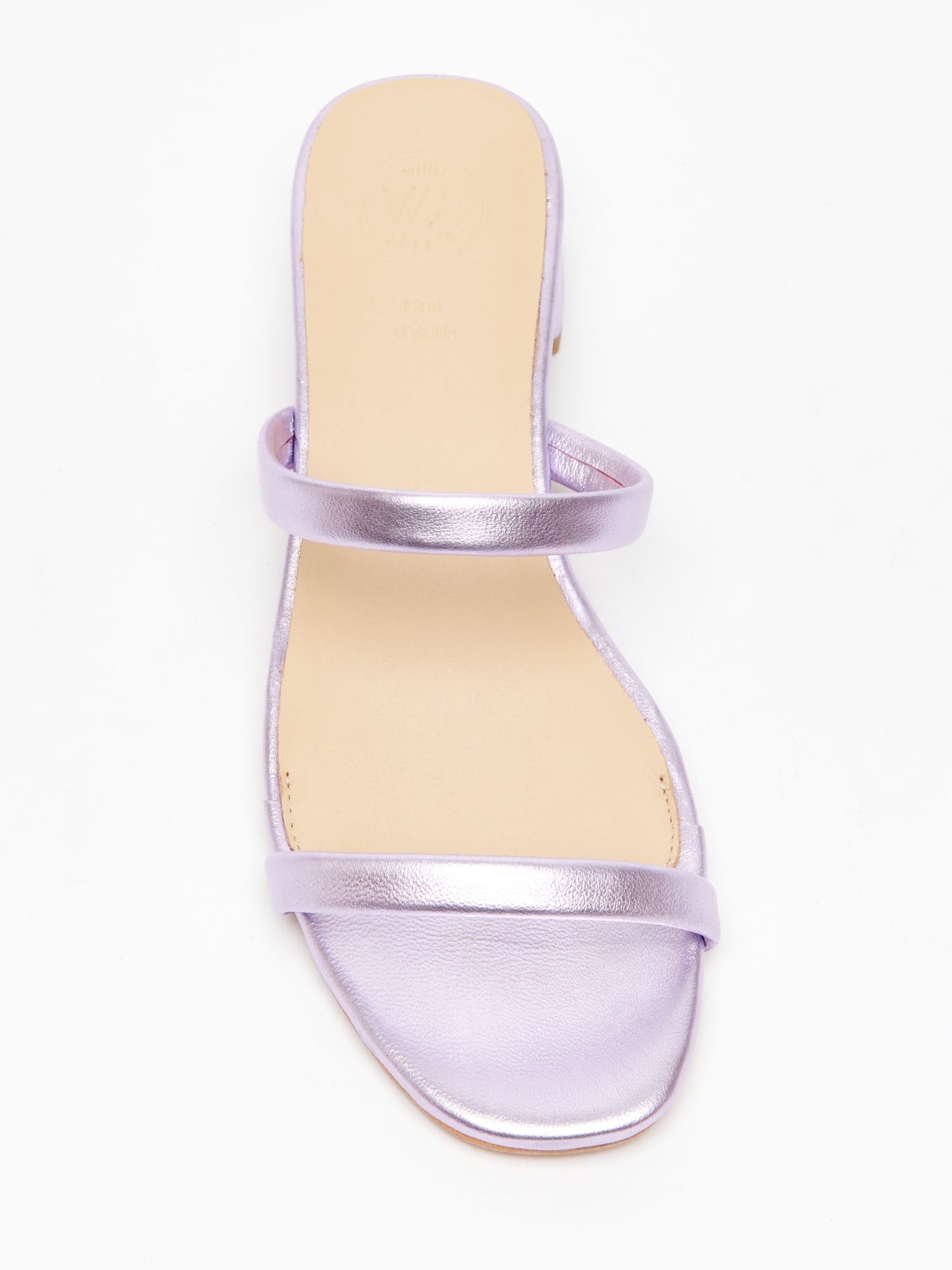 ETANIAL mules talon en cuir lila métallisé