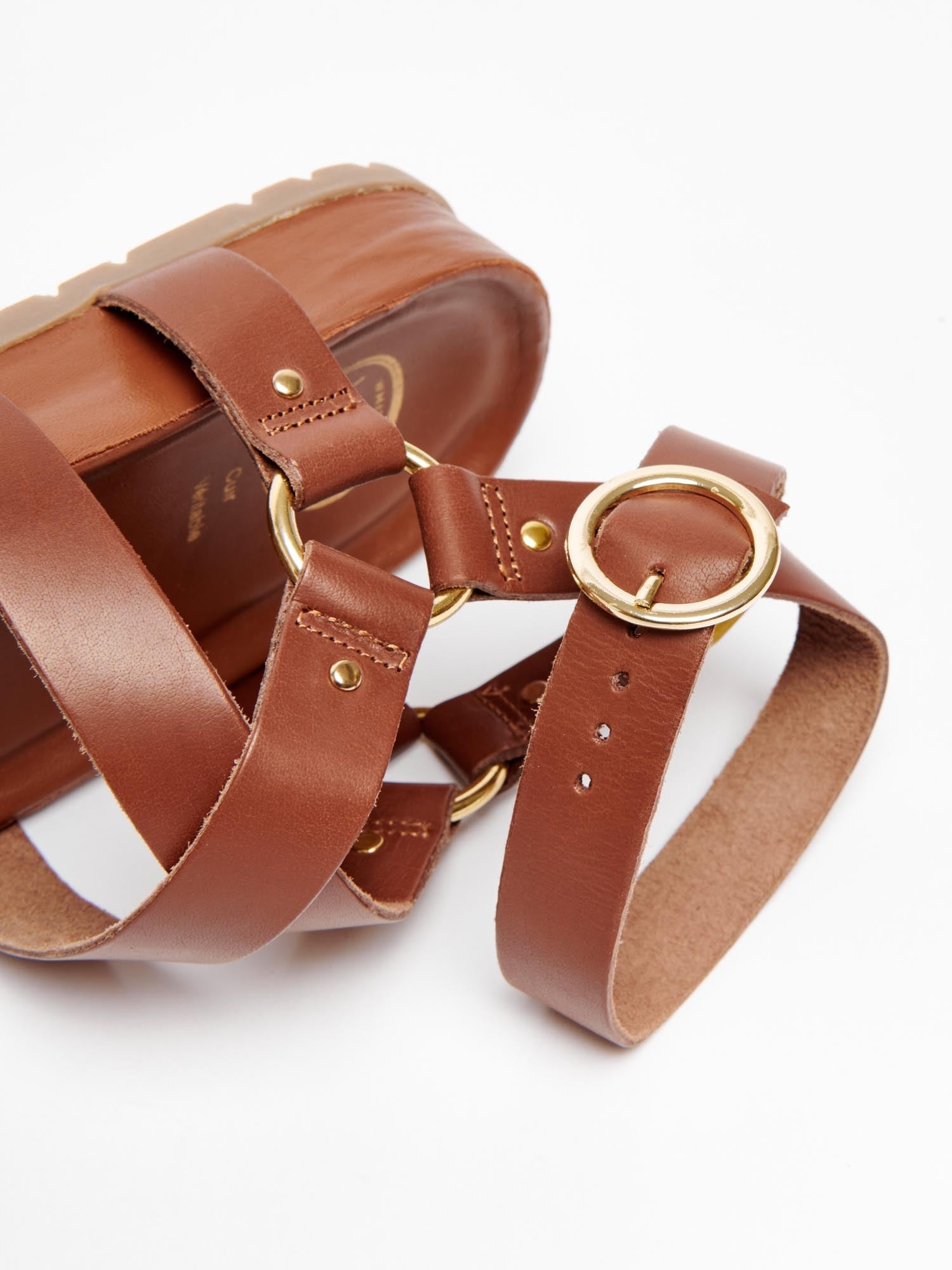 OHANZEE sandales en cuir camel