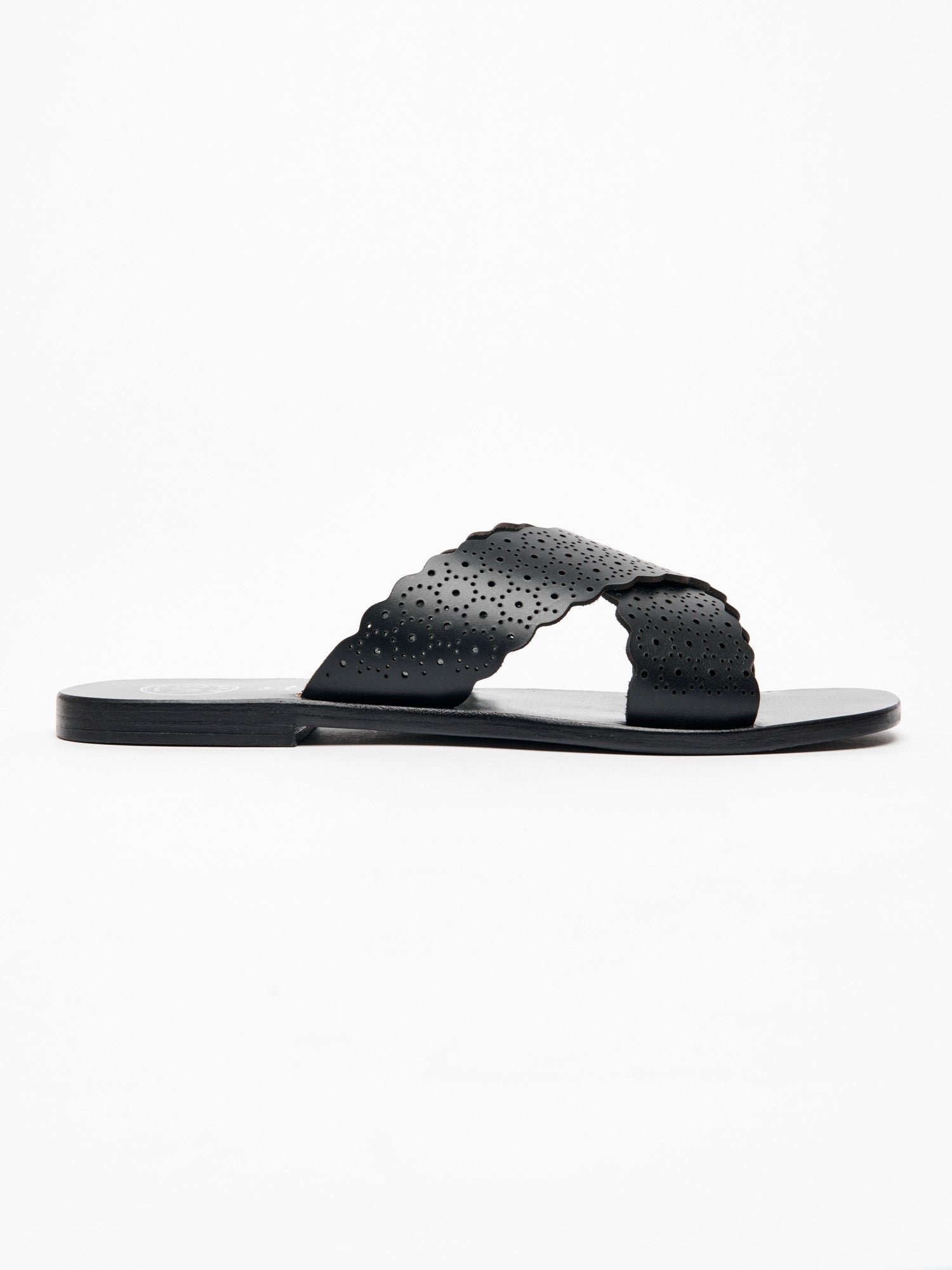 ROWTAG sandales en cuir noir