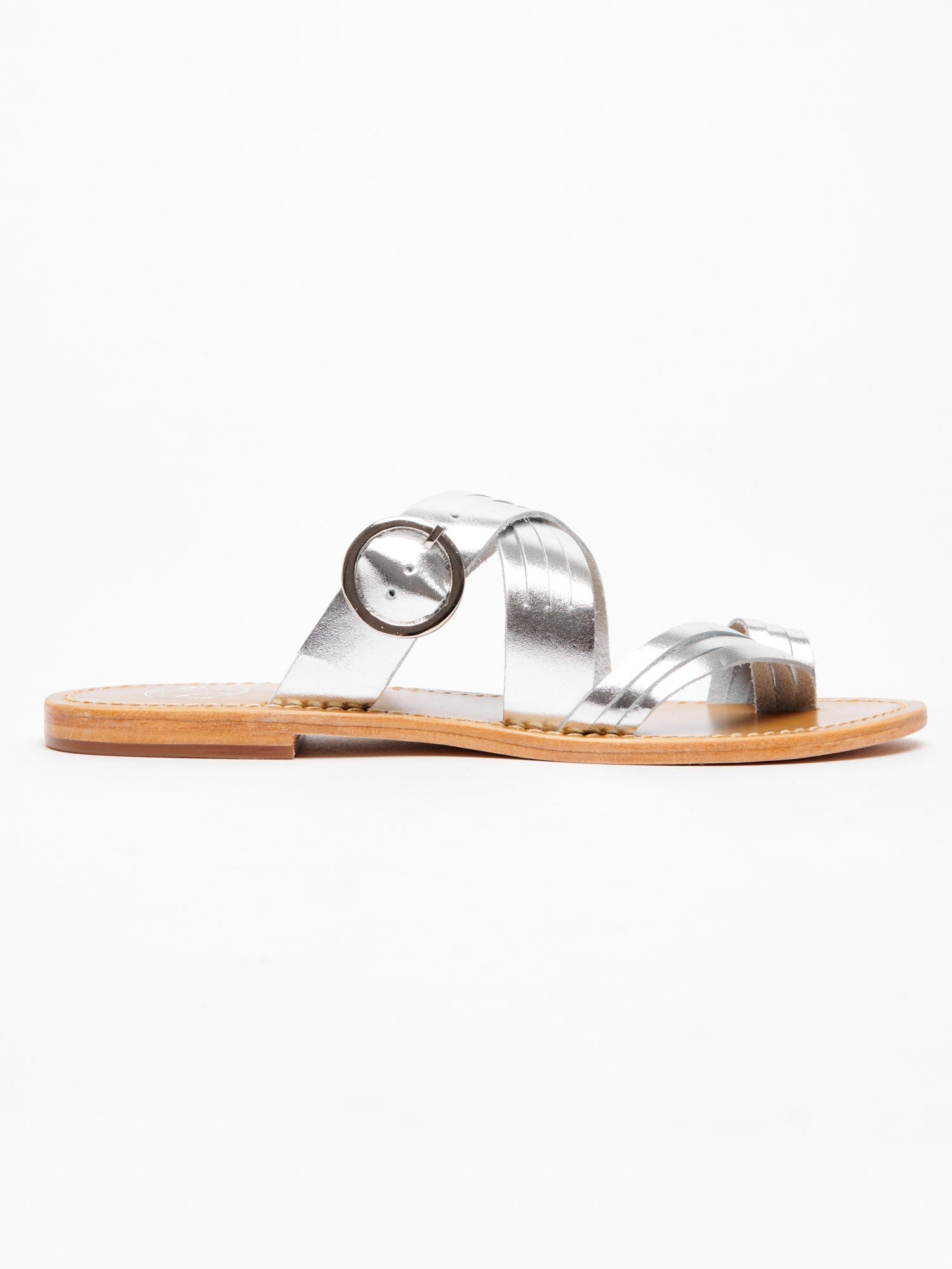 TADI sandales en cuir argent
