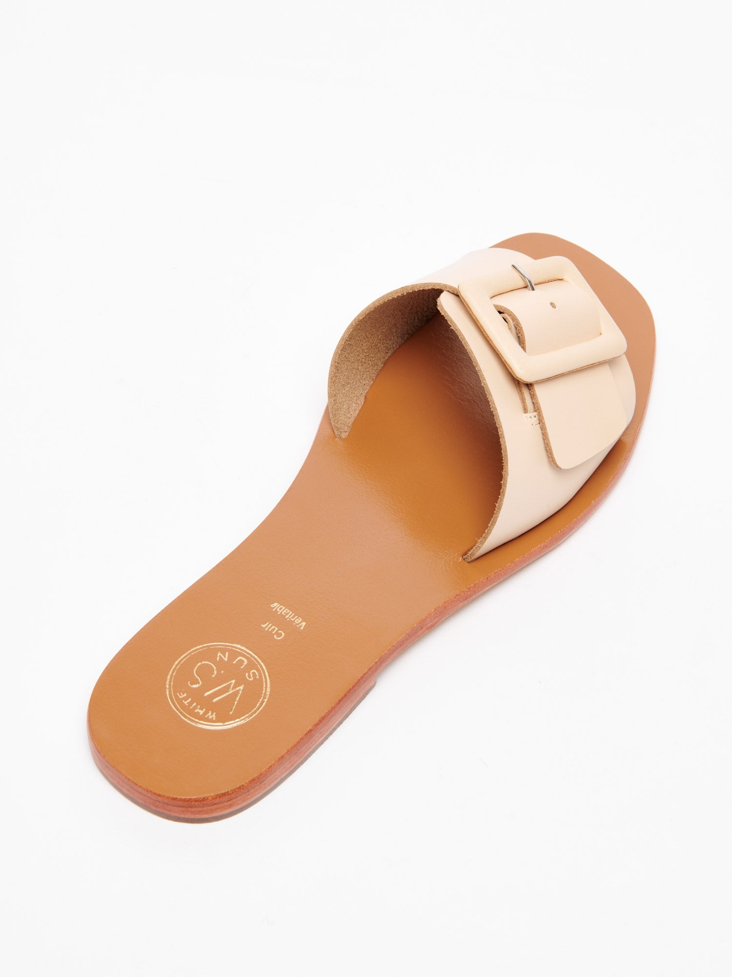 ARDASHIR mules en cuir beige