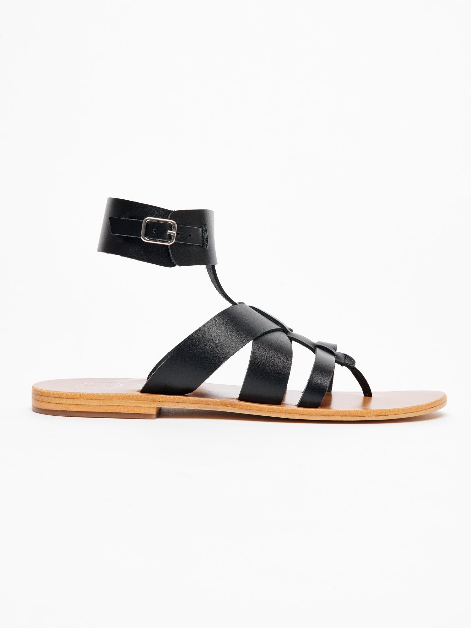 AYDIN sandales en cuir noir