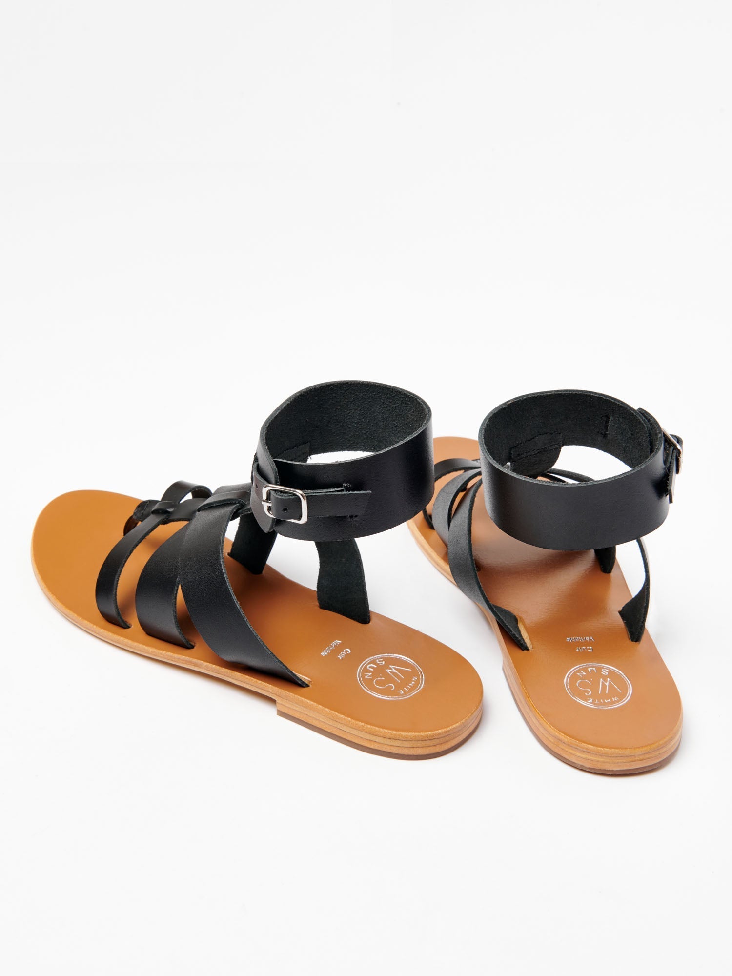 AYDIN sandales en cuir noir