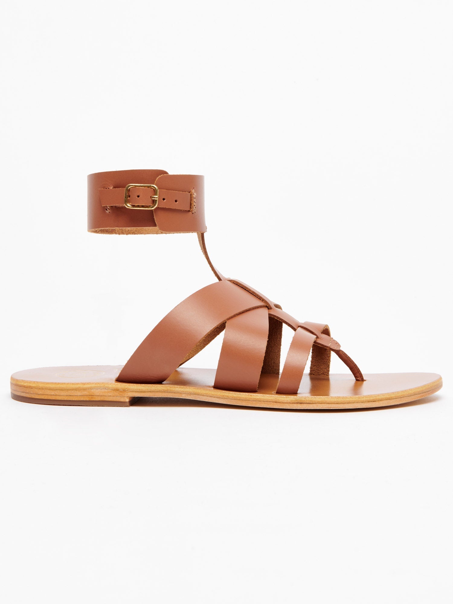 AYDIN sandales en cuir camel
