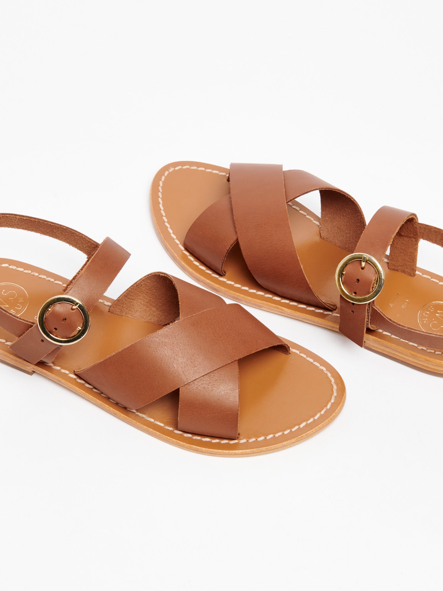ANOUSHA sandales en cuir marron