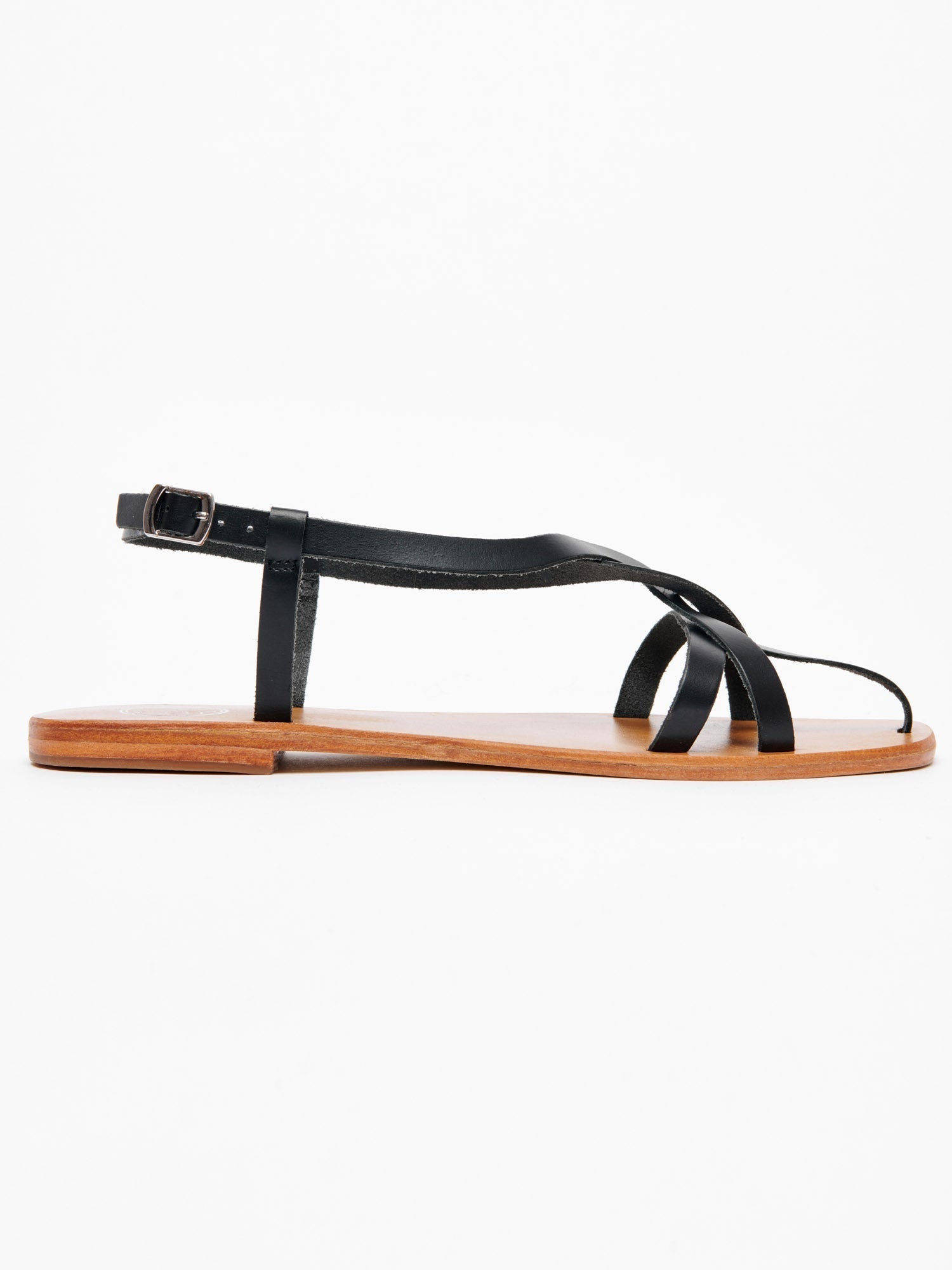 KAMBIZ sandales en cuir noir