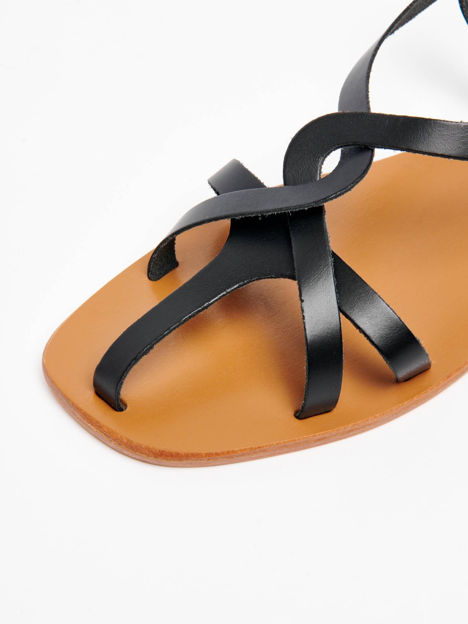 KAMBIZ sandales en cuir noir