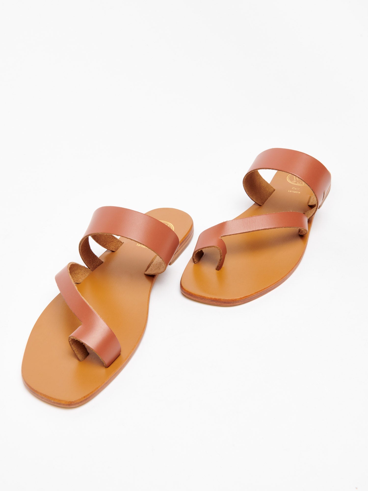 ZARINA sandales en cuir camel
