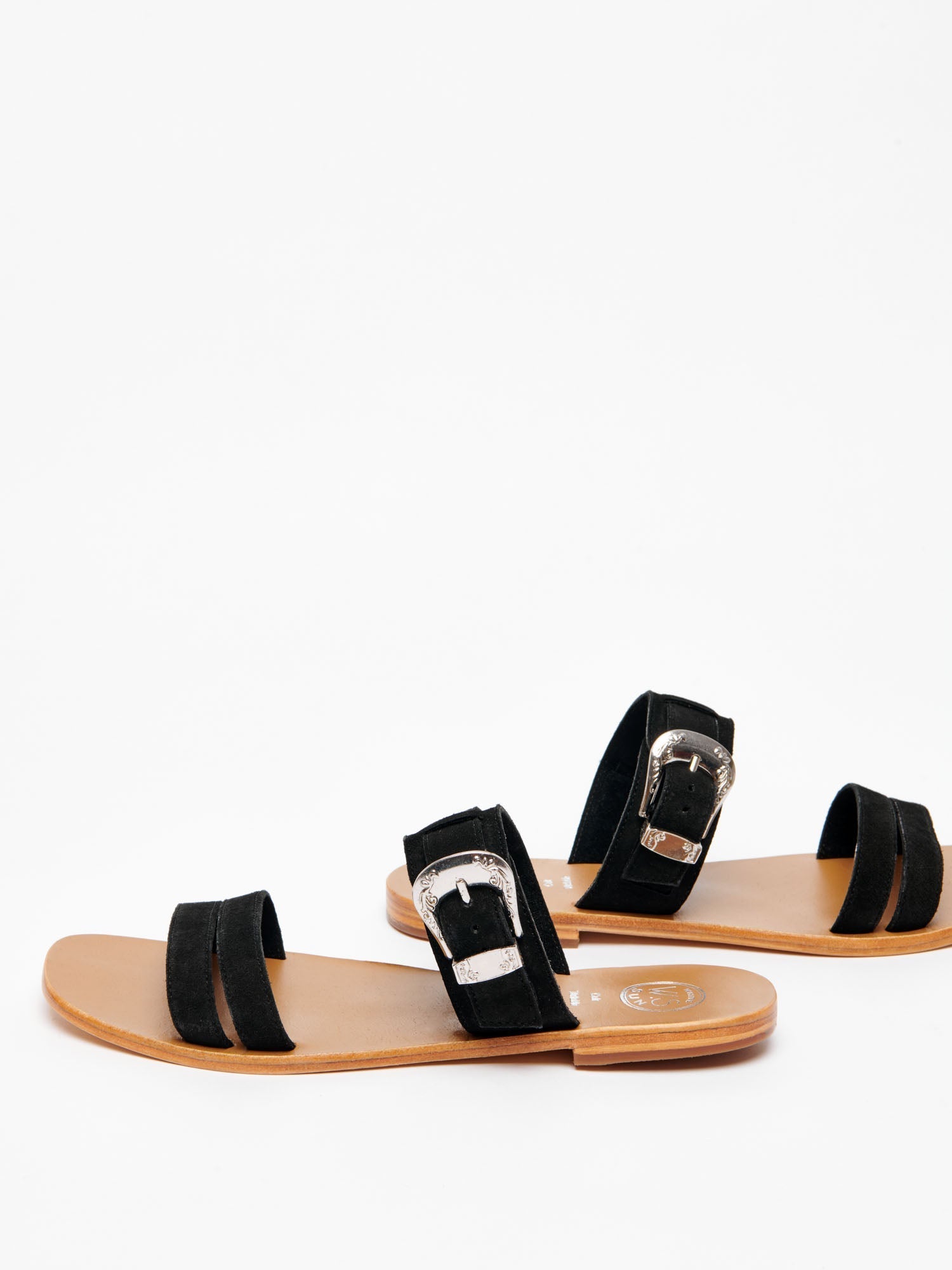 ZEPHYR sandales en cuir noir