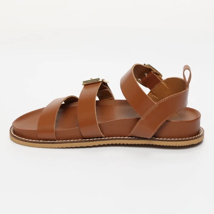 TAMIA sandales en cuir camel
