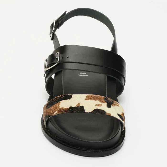 ZENETA sandales en cuir vache et noir