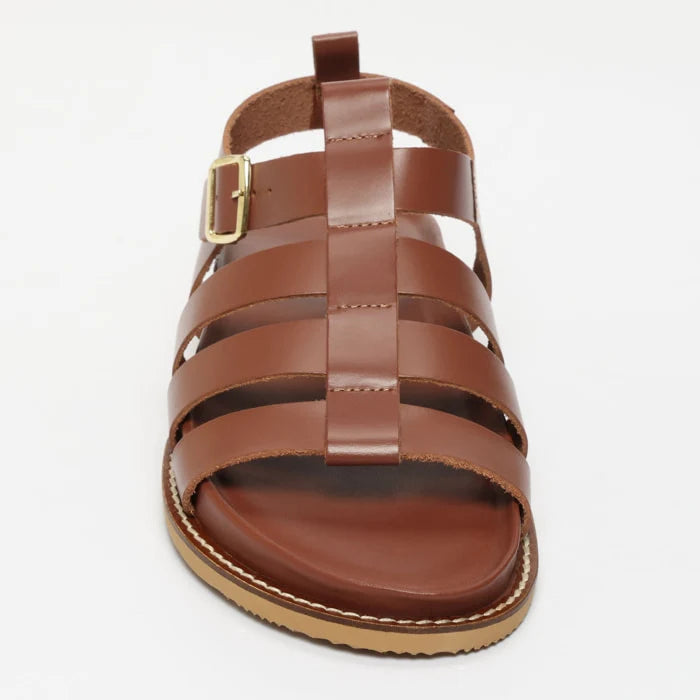 TYLER sandales en cuir cognac