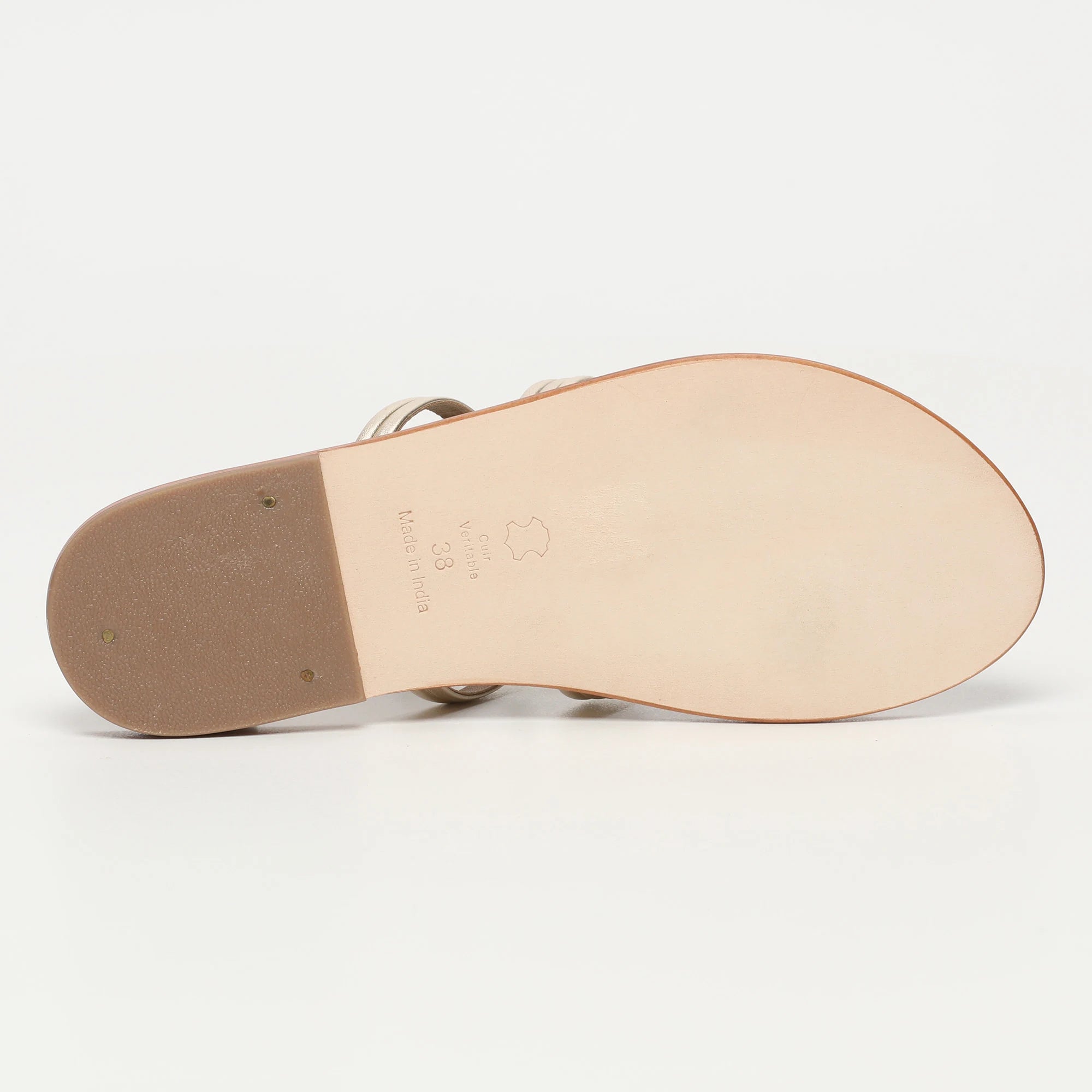 CARMESI sandales spartiate / lacet en cuir doré