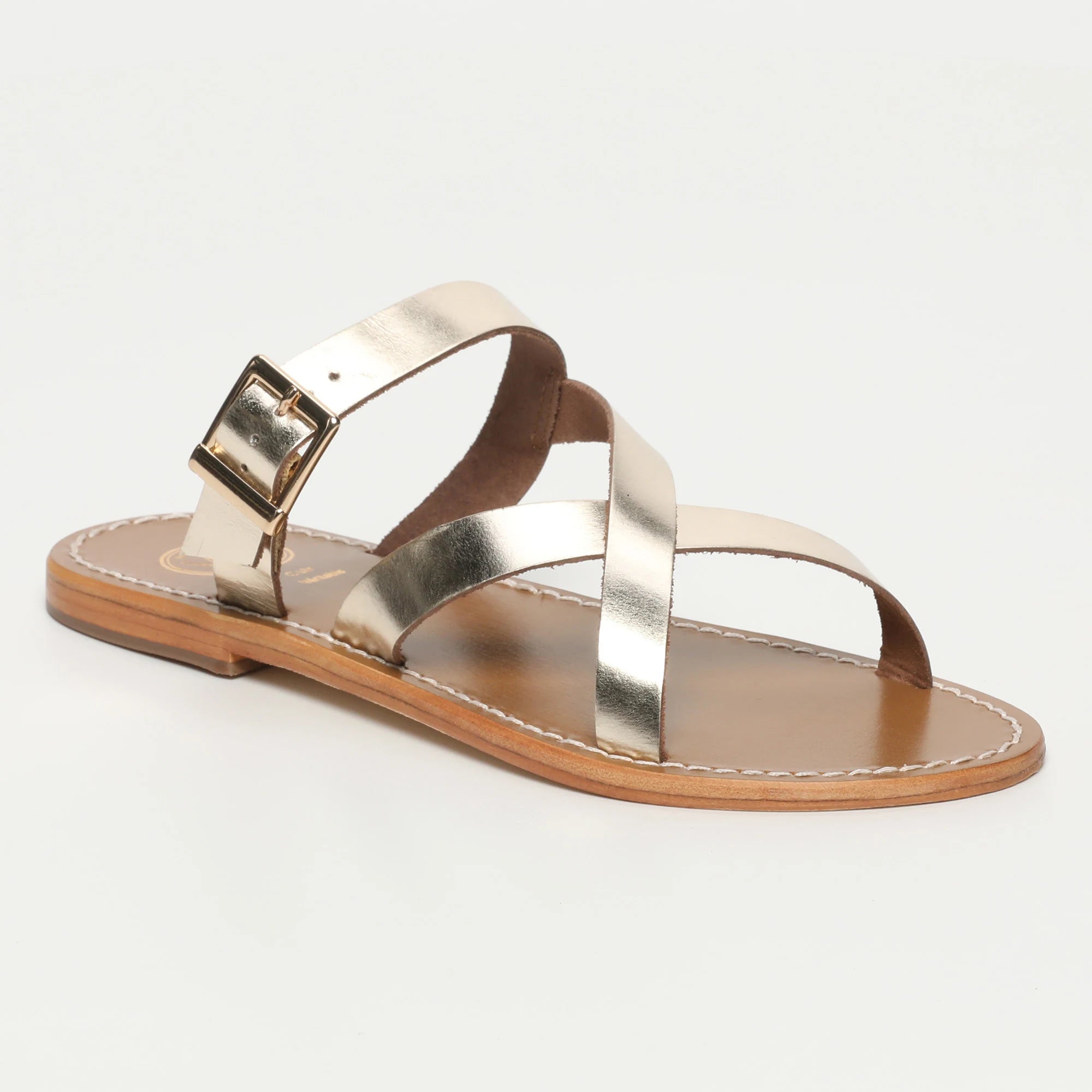 ZAFIRO mules en cuir doré