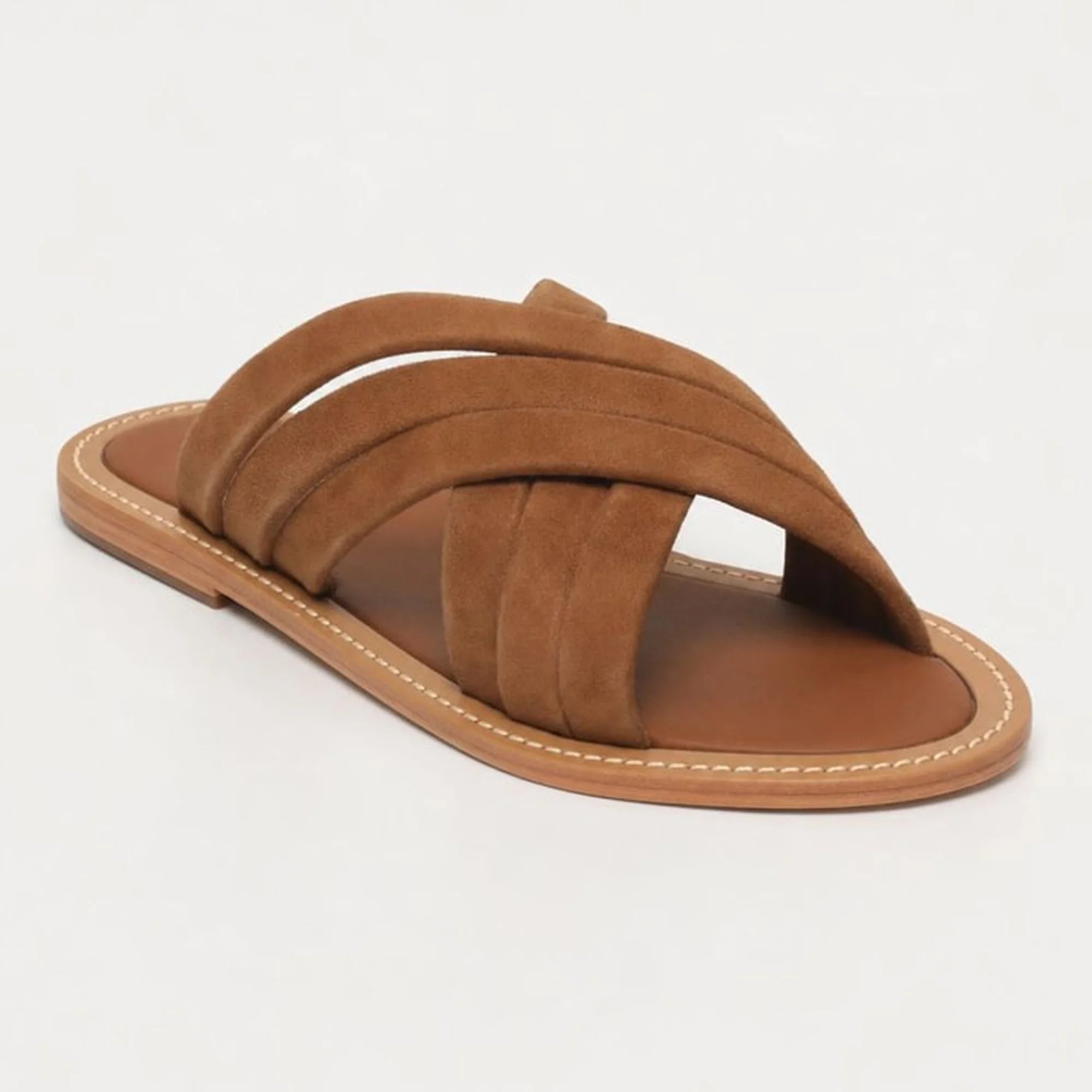 LAYLA mules en cuir camel