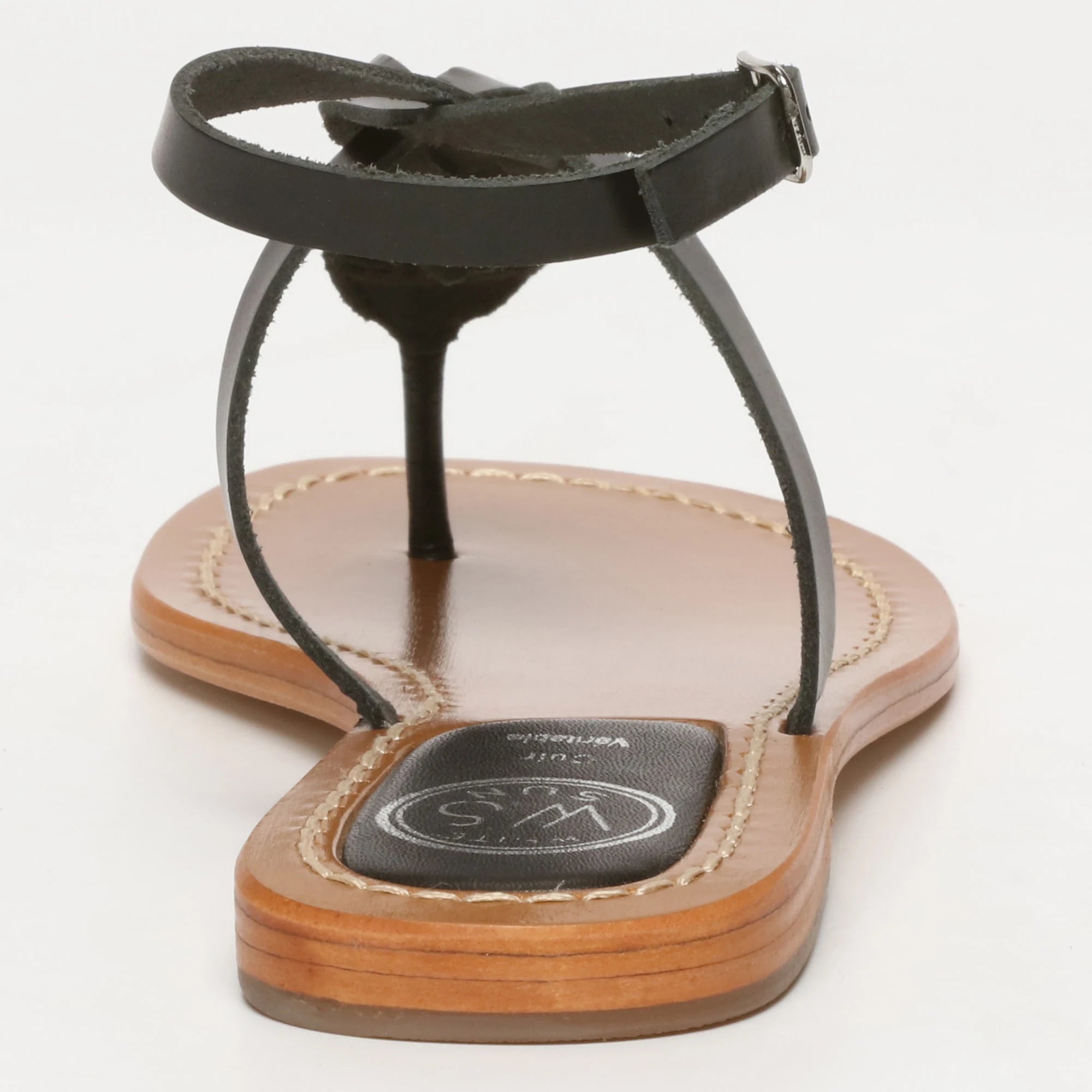 MENTA sandales entre-doigts en cuir noir
