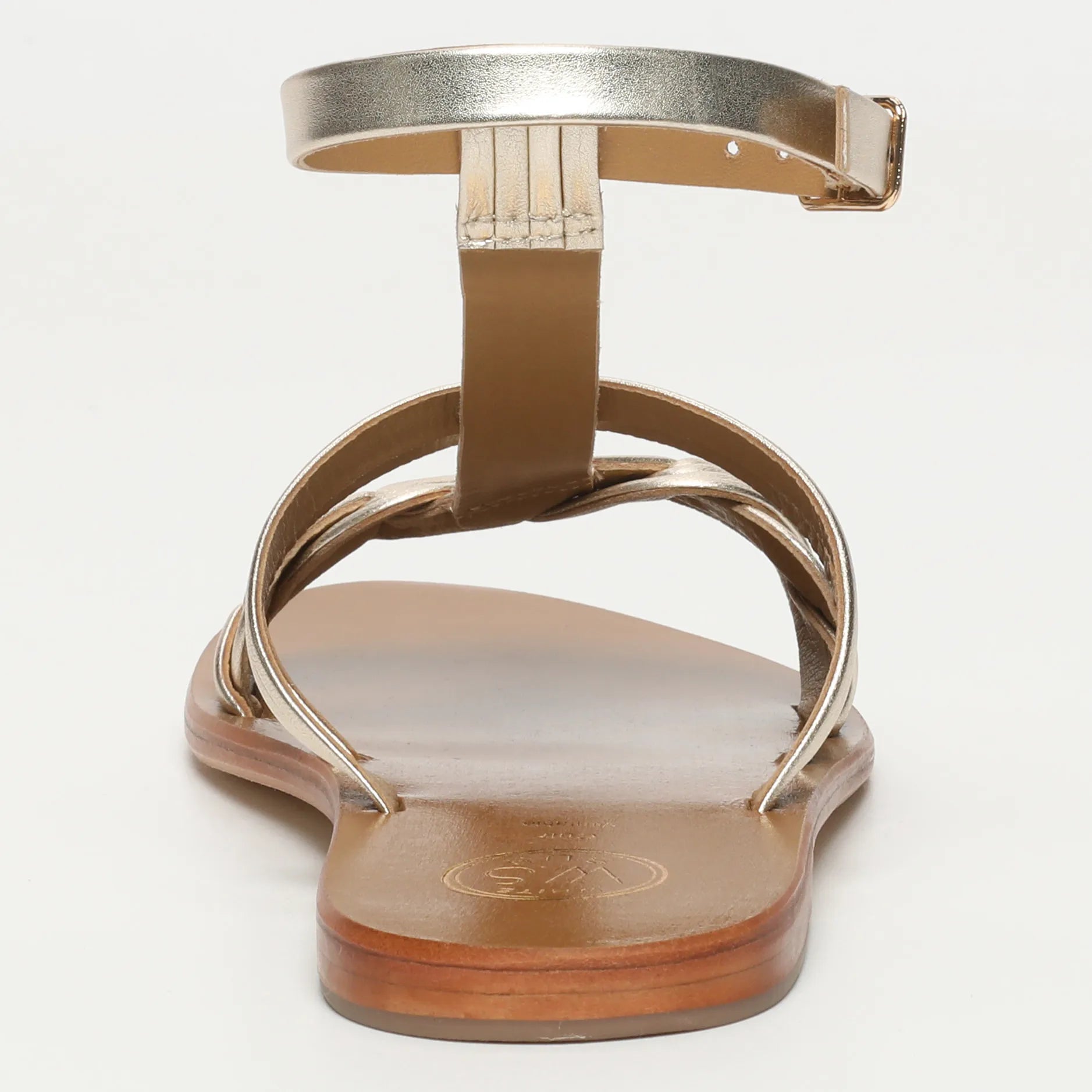 CARMESI sandales spartiate / lacet en cuir doré