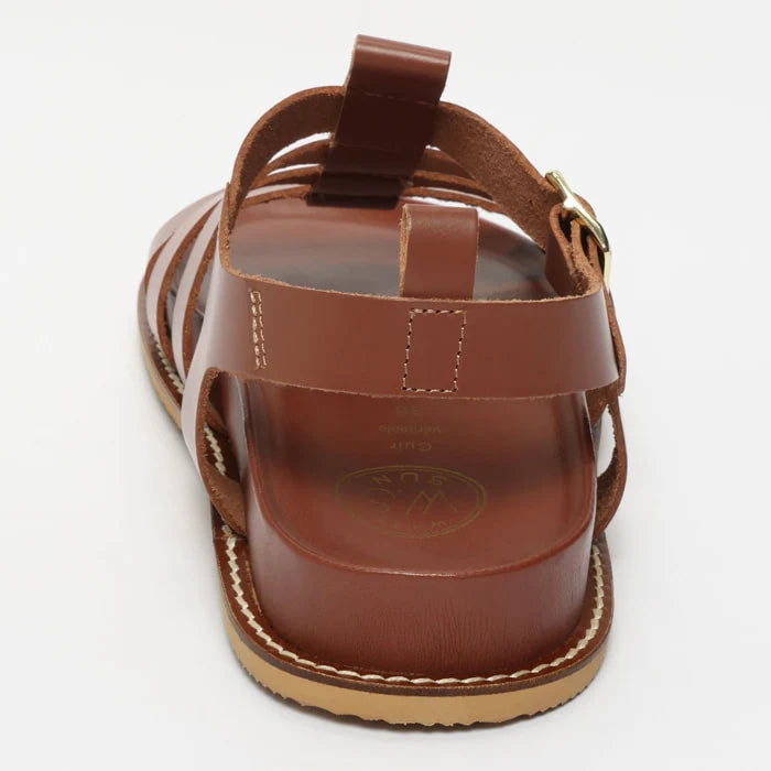 TYLER sandales en cuir cognac