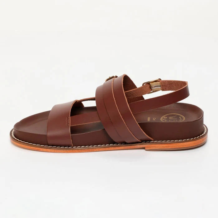 ZENETA sandales en cuir chocolat