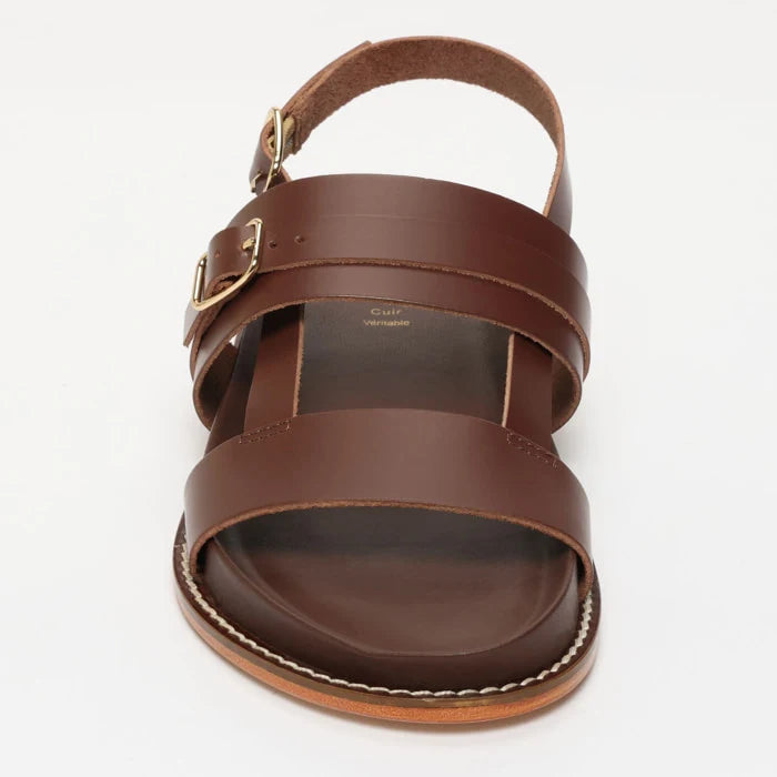ZENETA sandales en cuir chocolat