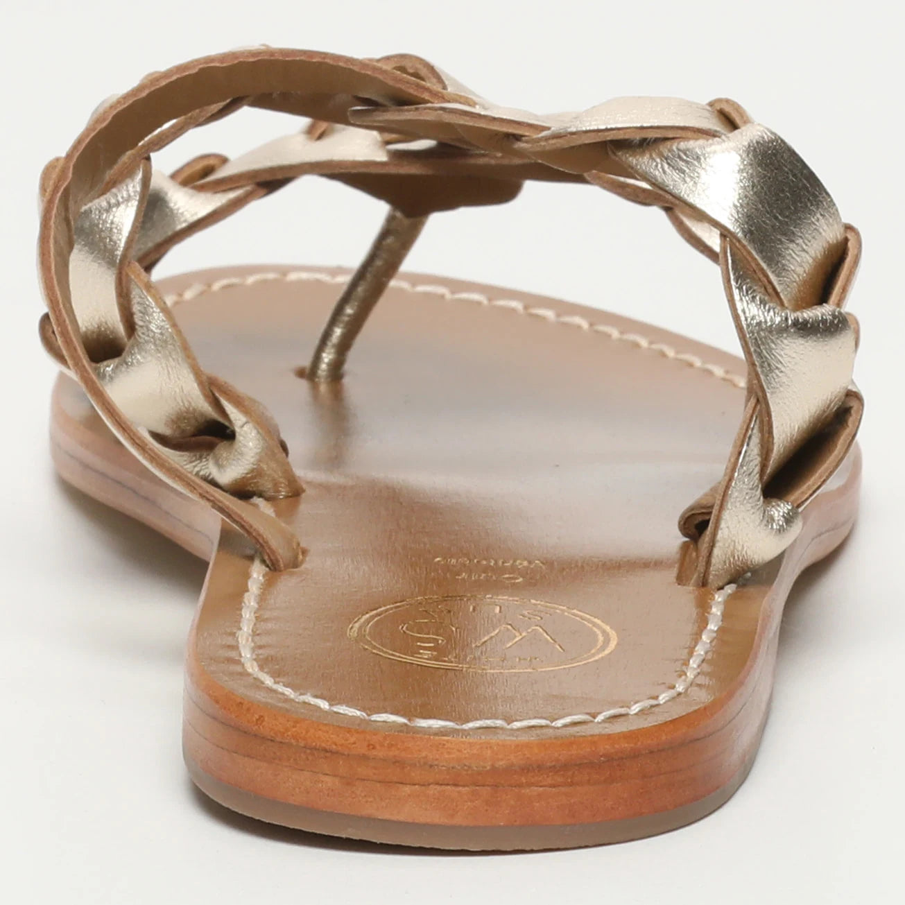 SOMBRA mules tressée en cuir doré